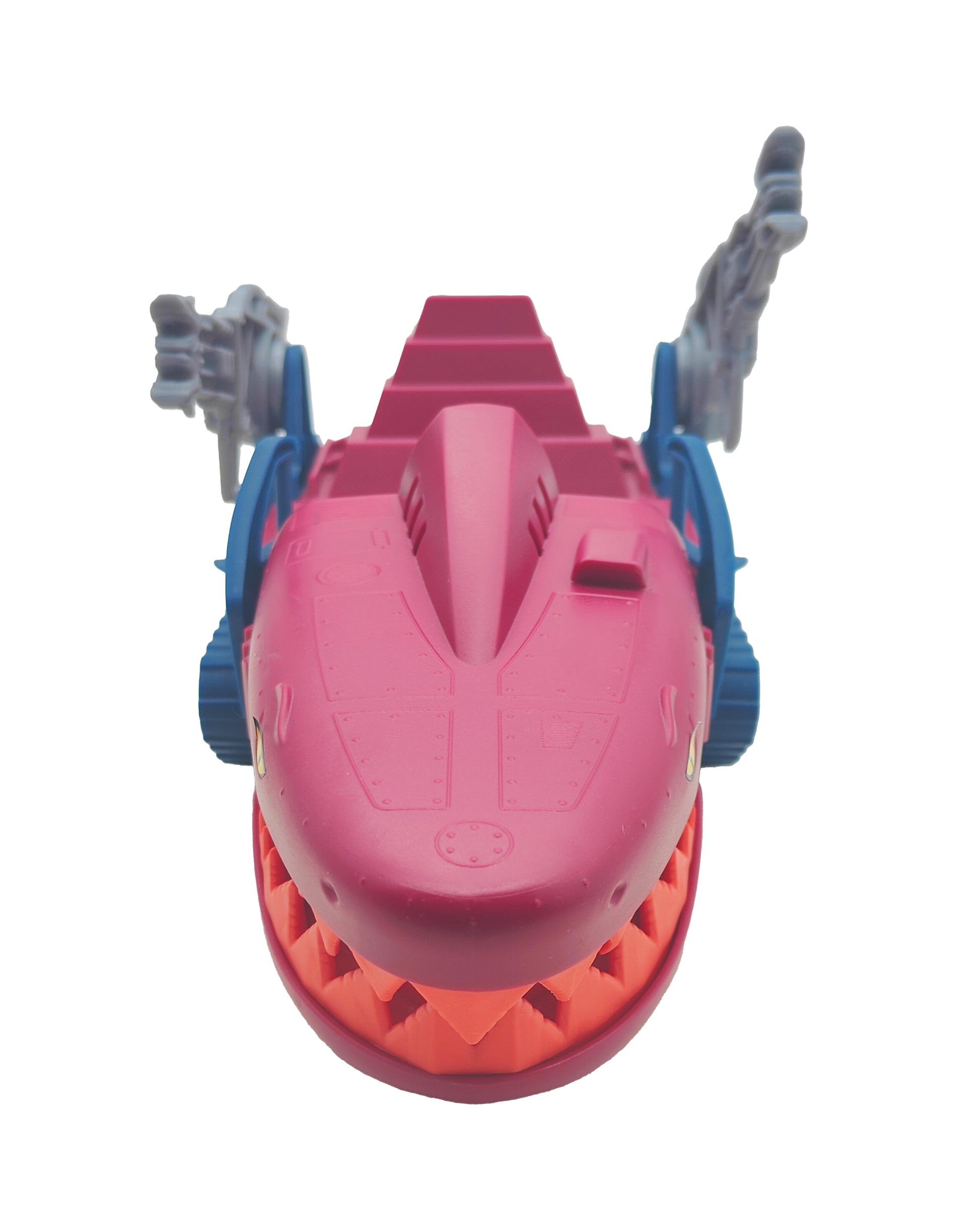 Masters of the Universe Origins Land Shark vehicle by Mattel 2021, 28cm long Skeletor attack vehicle with chomping jaws in used loose condition