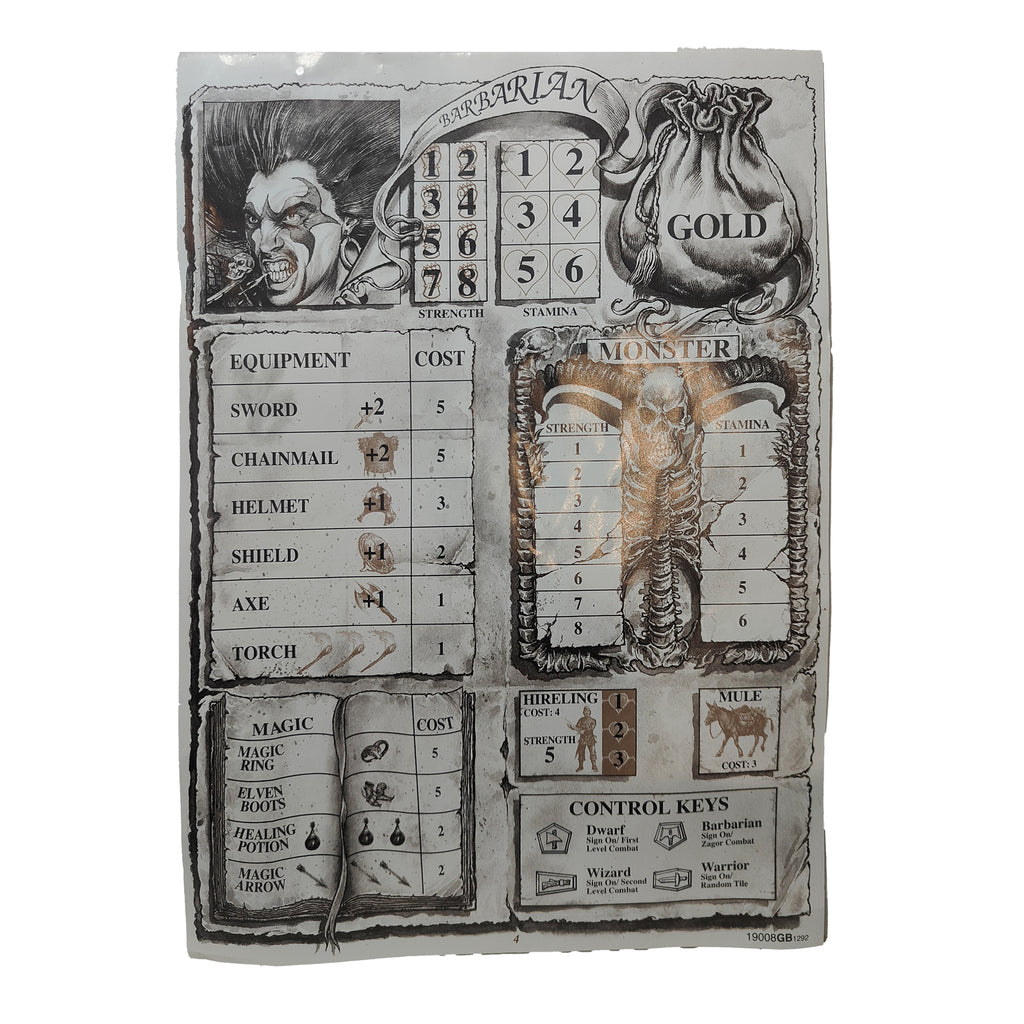 Legend of Zagor 3D Fighting Fantasy Board Game Parker 1993 Incomplete & Untested