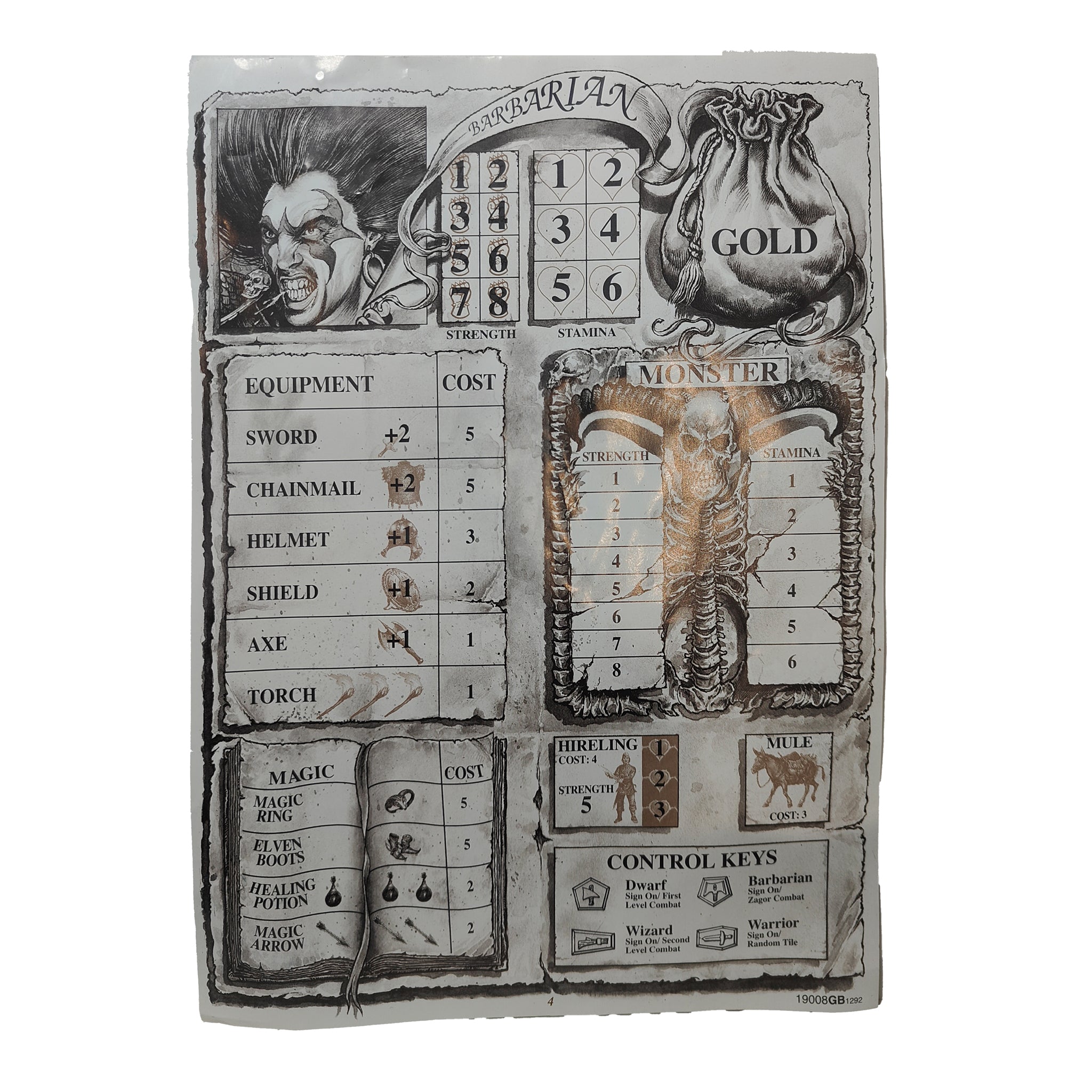 Legend of Zagor 3D Fighting Fantasy Board Game Parker 1993 Incomplete & Untested