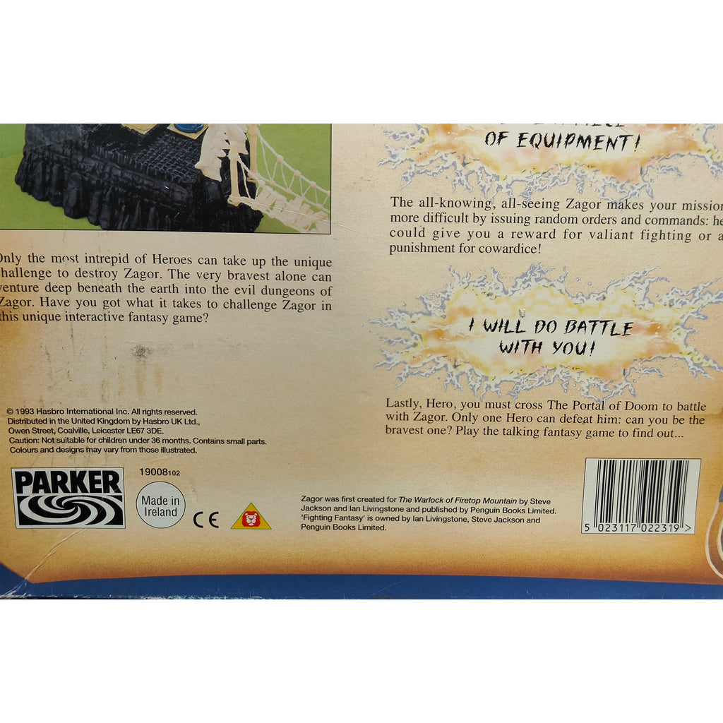 Legend of Zagor 3D Fighting Fantasy Board Game Parker 1993 Incomplete & Untested