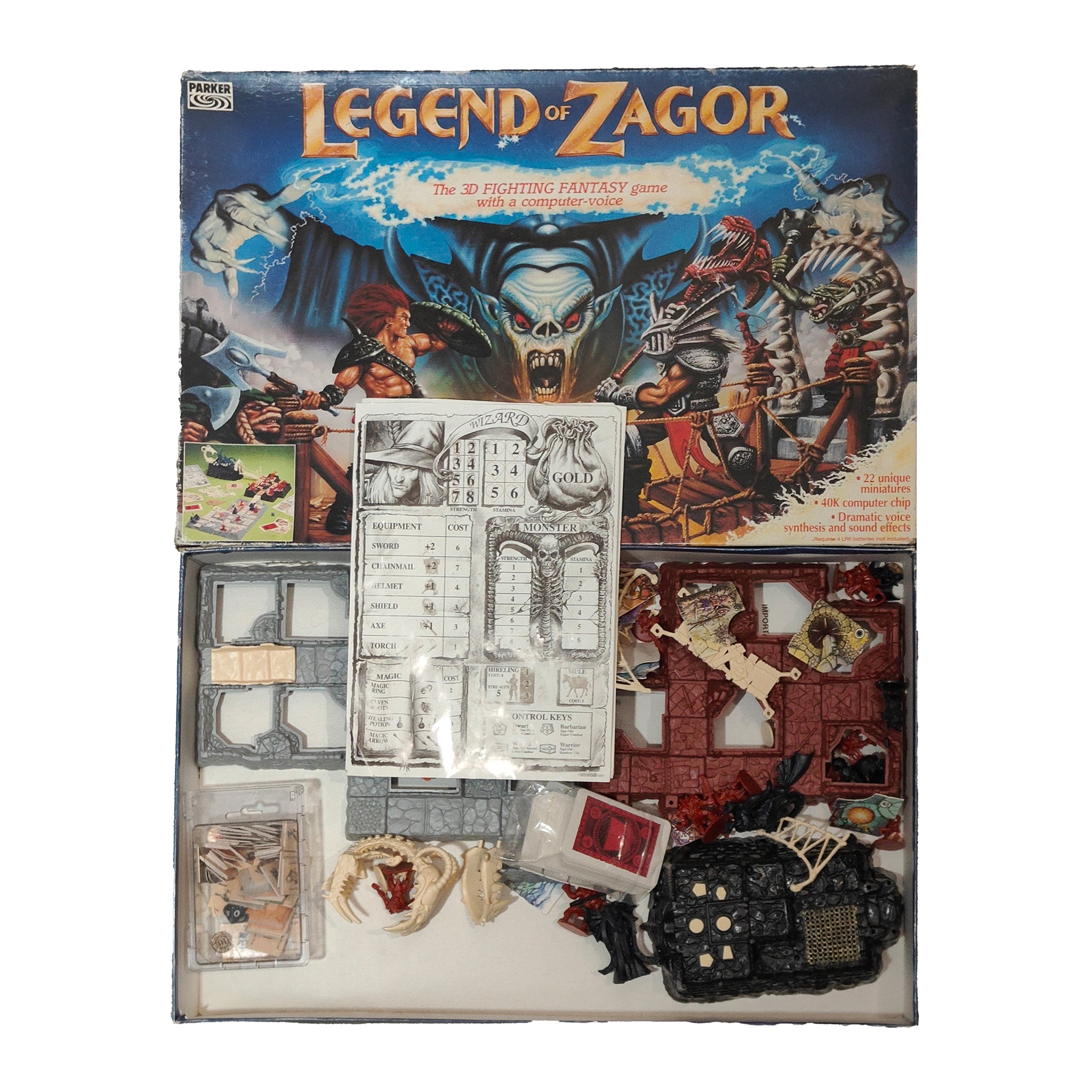 Legend of Zagor 3D Fighting Fantasy Board Game Parker 1993 Incomplete & Untested