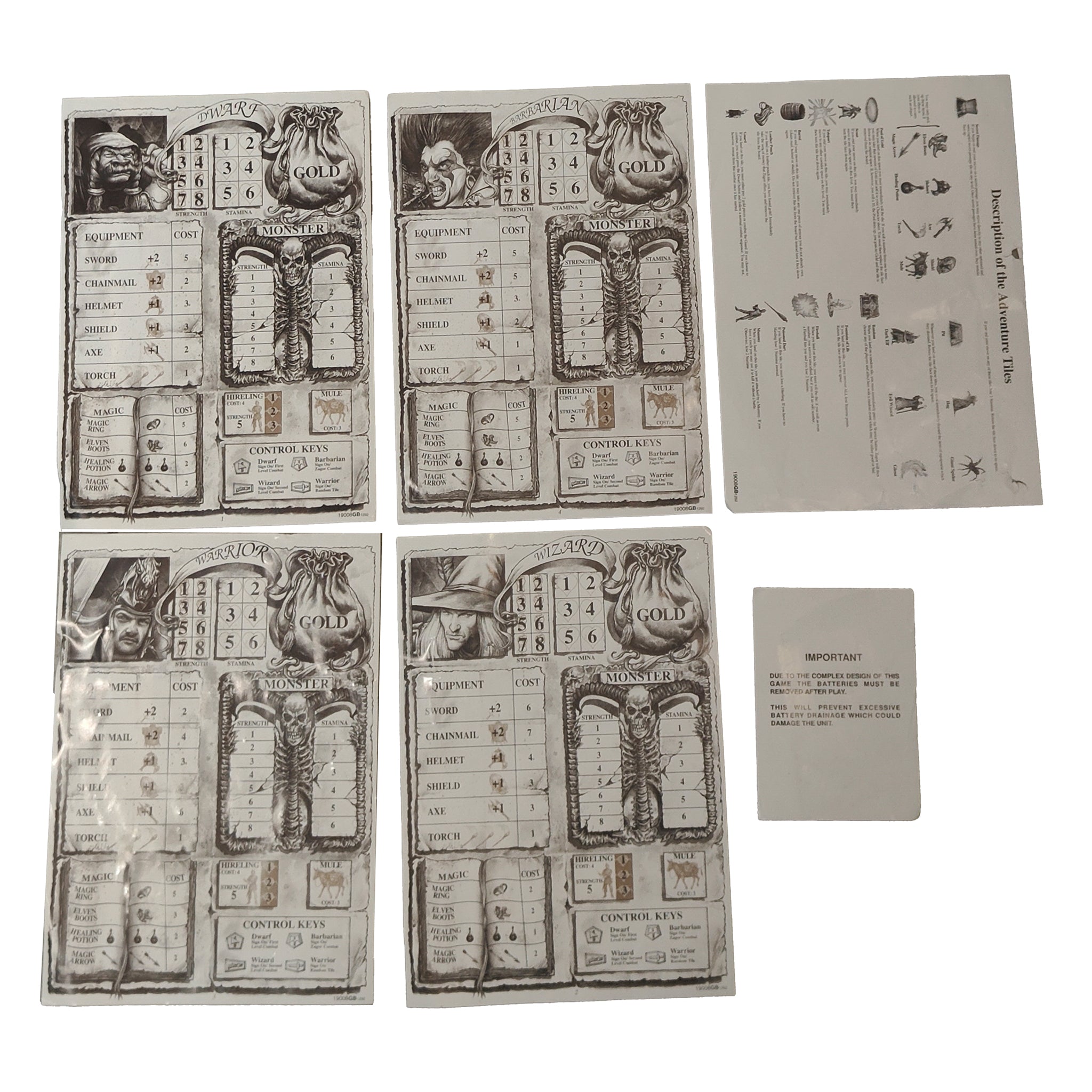 Legend of Zagor 3D Fighting Fantasy Board Game Parker 1993 Incomplete & Untested