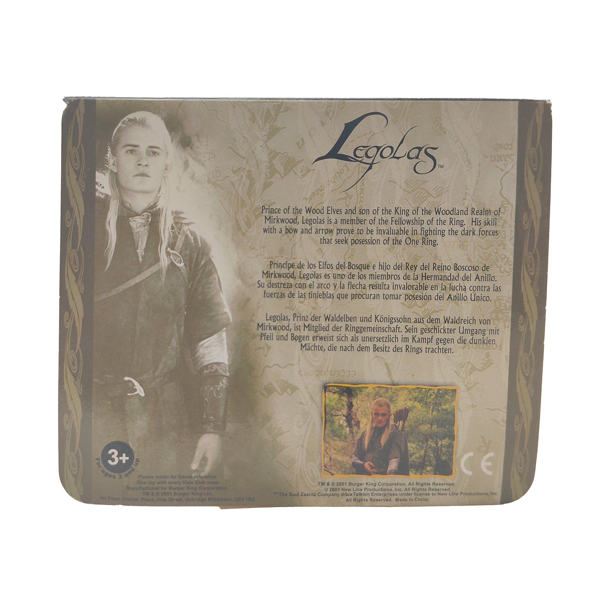 Lord of the Rings Burger King Mini Figure With Card 2001 – Lord of the Rings, Vintage Brands, 12 cm, 2001, pre-owned collector piece, Uncanny Collectibles Dublin Ireland