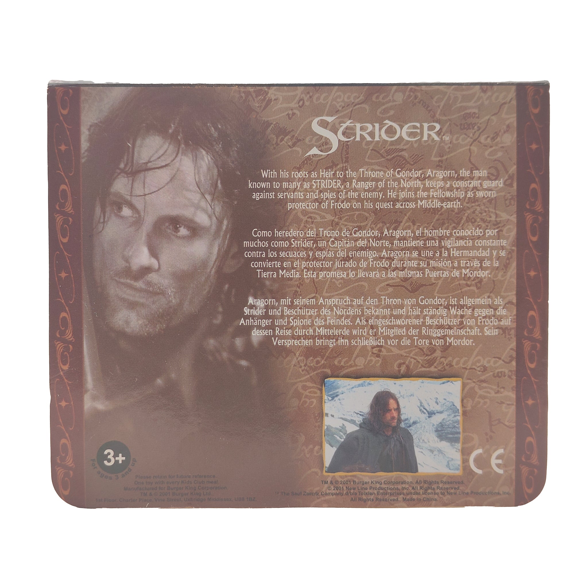 Lord of the Rings Burger King Mini Figure With Card 2001 – Lord of the Rings, Vintage Brands, 12 cm, 2001, pre-owned collector piece, Uncanny Collectibles Dublin Ireland