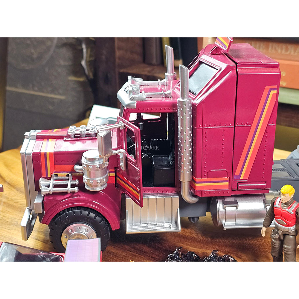 The Loyal Subjects M.A.S.K. Rhino mobile defense unit, 12cm transforming semi truck with Matt Trakker and Bruce Sato figures