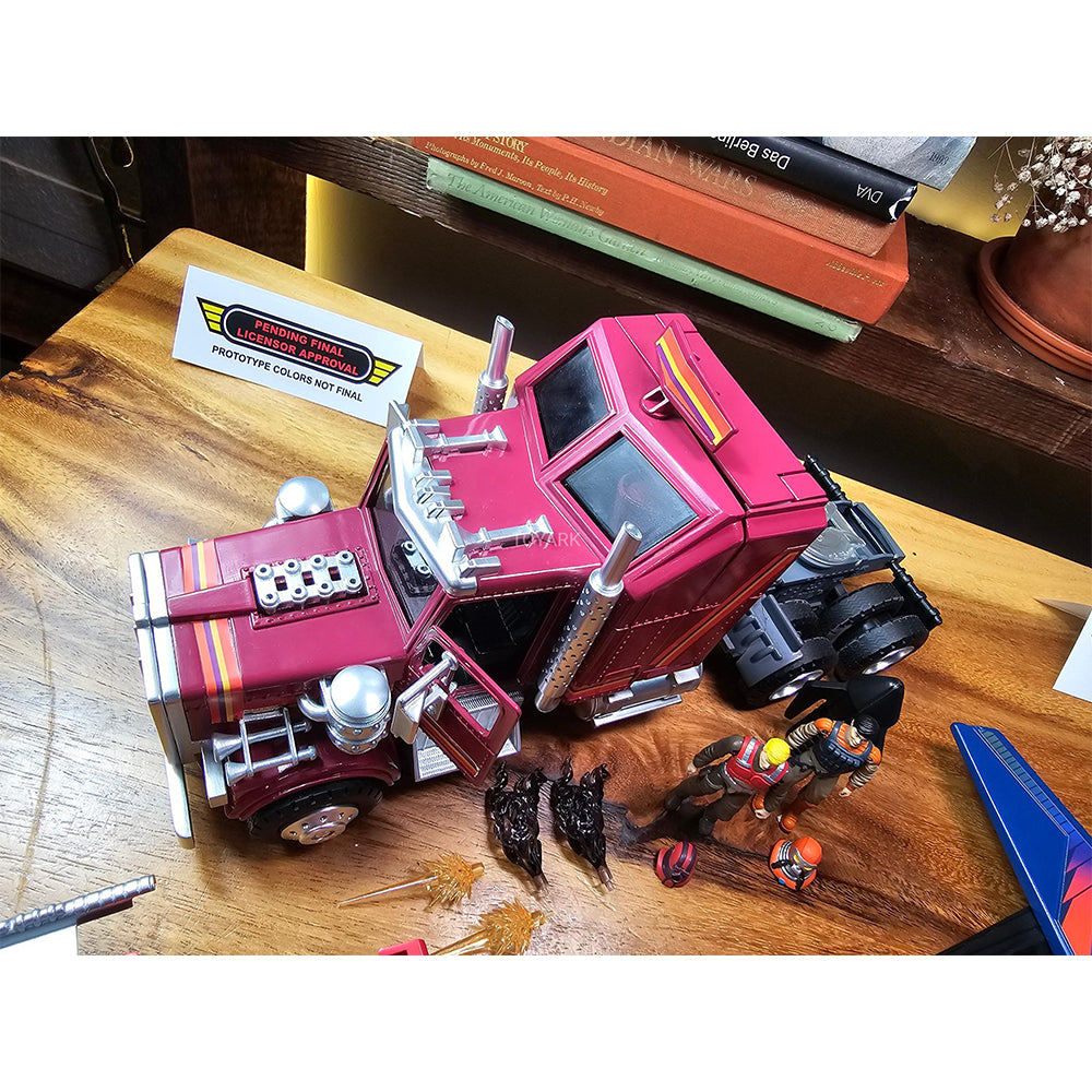 The Loyal Subjects M.A.S.K. Rhino mobile defense unit, 12cm transforming semi truck with Matt Trakker and Bruce Sato figures
