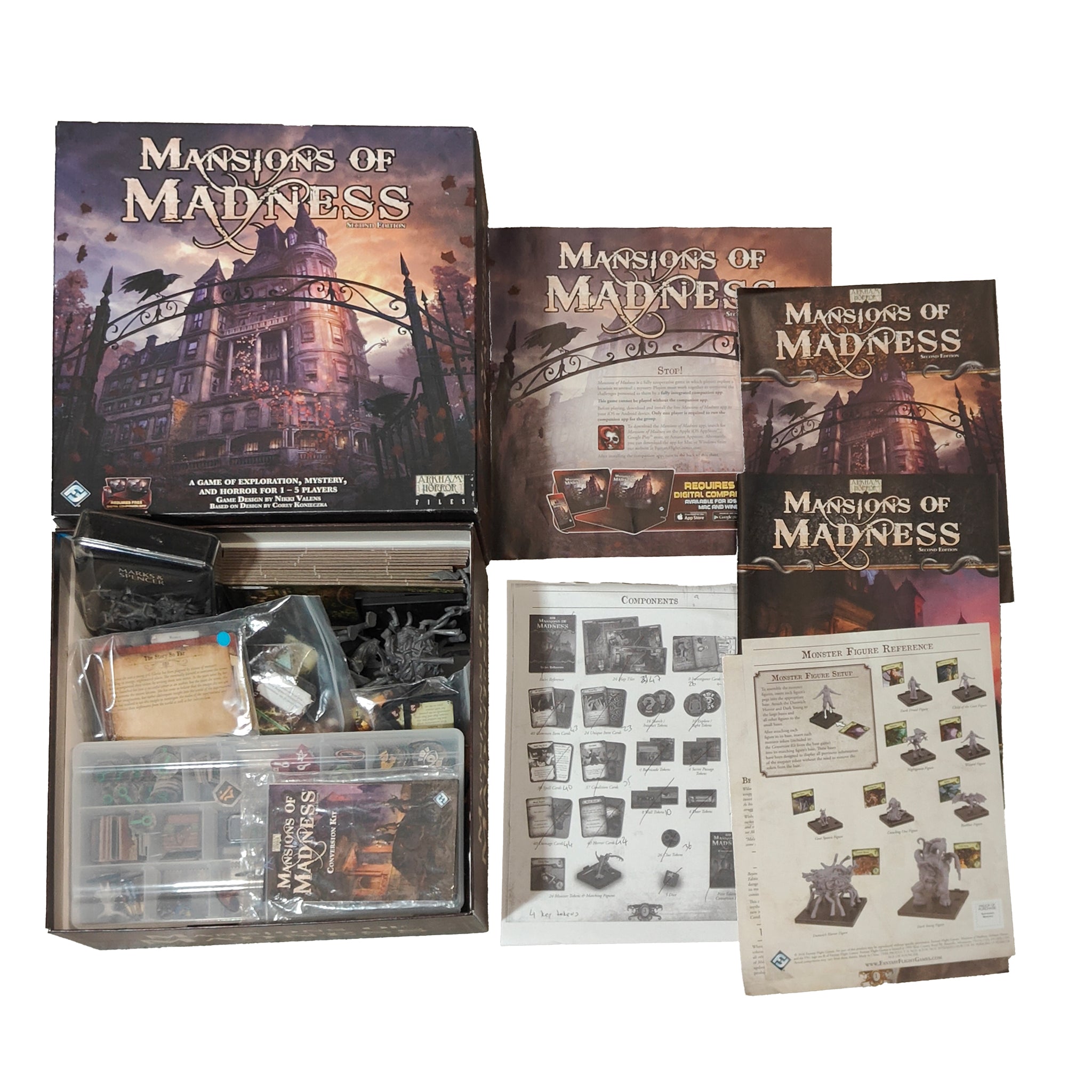 Mansions of Madness 2 Edition Incomplete Core Set with Mixed Expansion Pieces