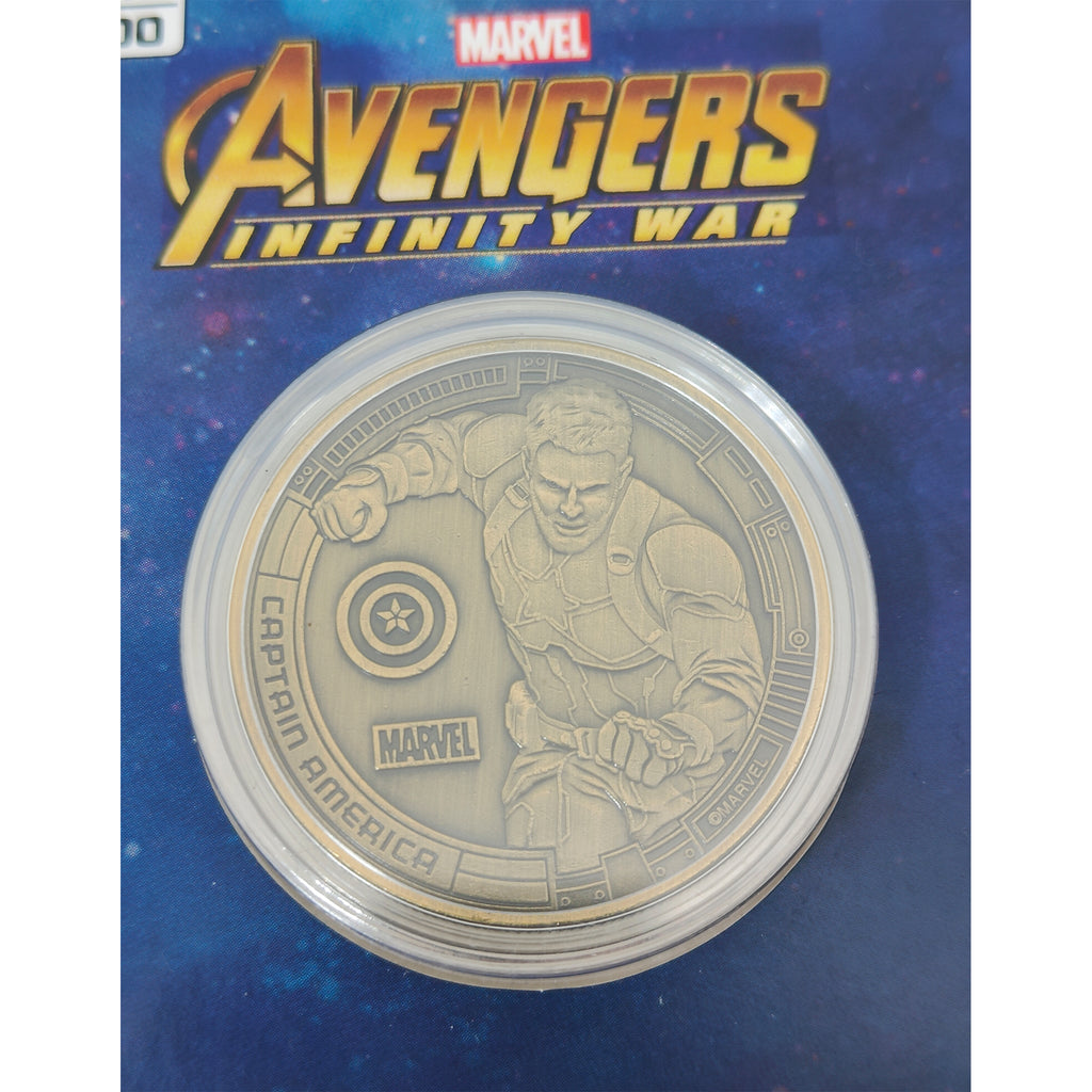 Marvel Avengers Infinity War Captain America Limited Edition Coin The Koin Club 2018 – Avengers, Vintage Brands, 4 cm, 2018, pre-owned collector piece, Uncanny Collectibles Dublin Ireland