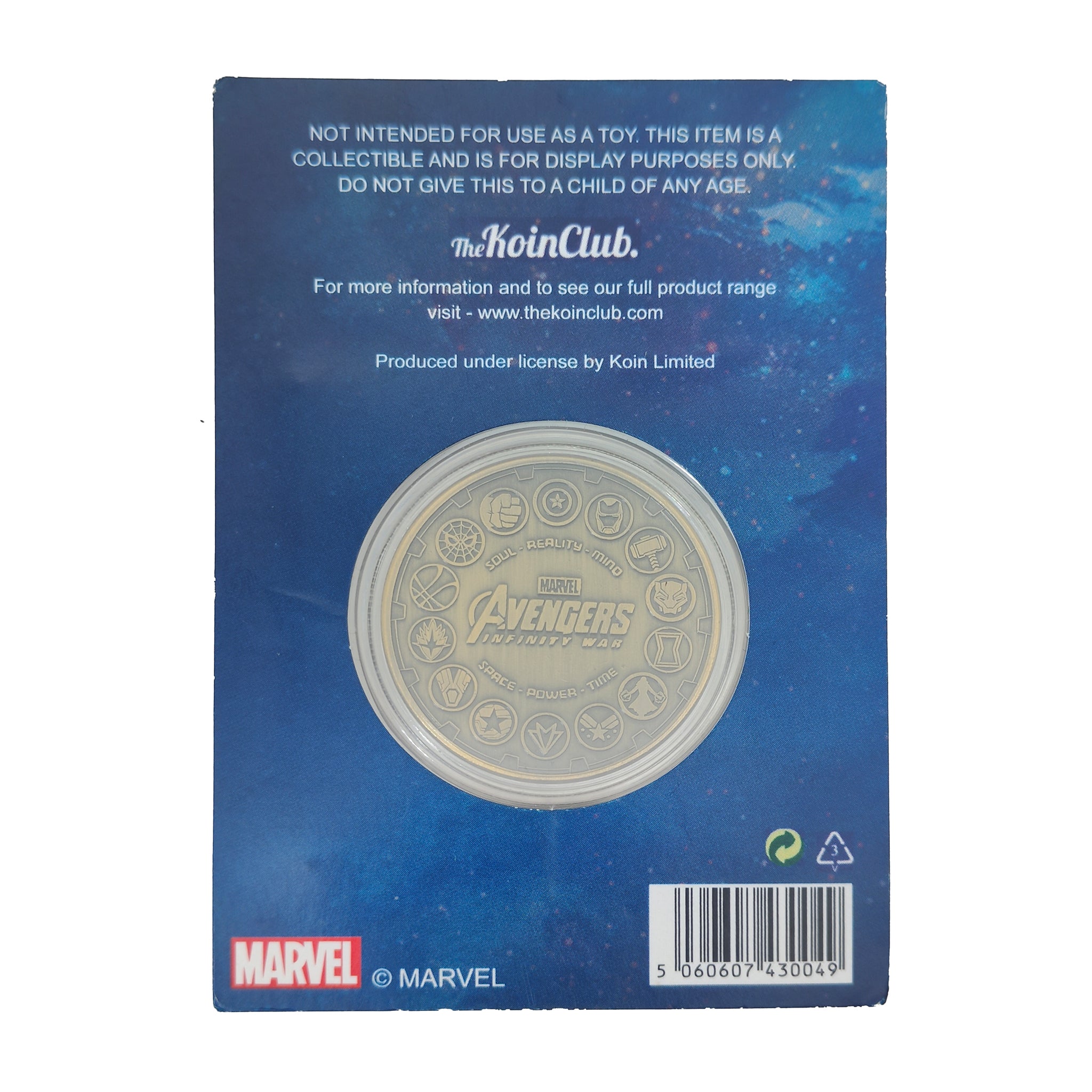 Marvel Avengers Infinity War Captain America Limited Edition Coin The Koin Club 2018 – Avengers, Vintage Brands, 4 cm, 2018, pre-owned collector piece, Uncanny Collectibles Dublin Ireland