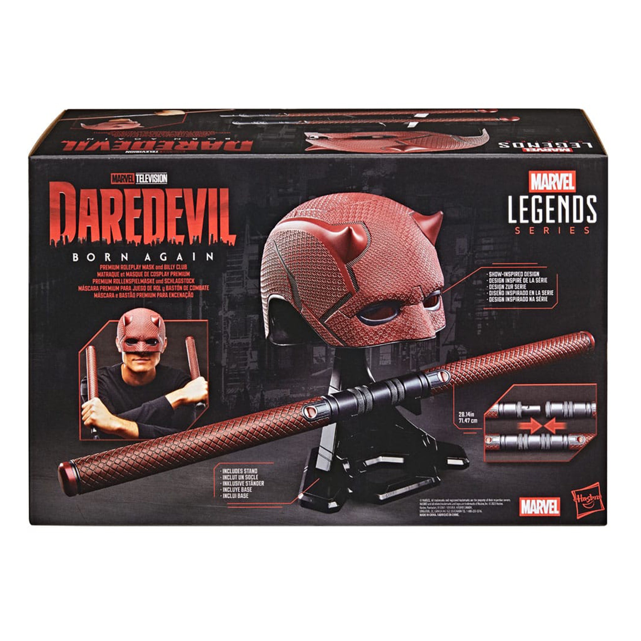 Marvel Legends Daredevil Born Again  1:1 Premium Roleplay Mask and Billy Club Hasbro