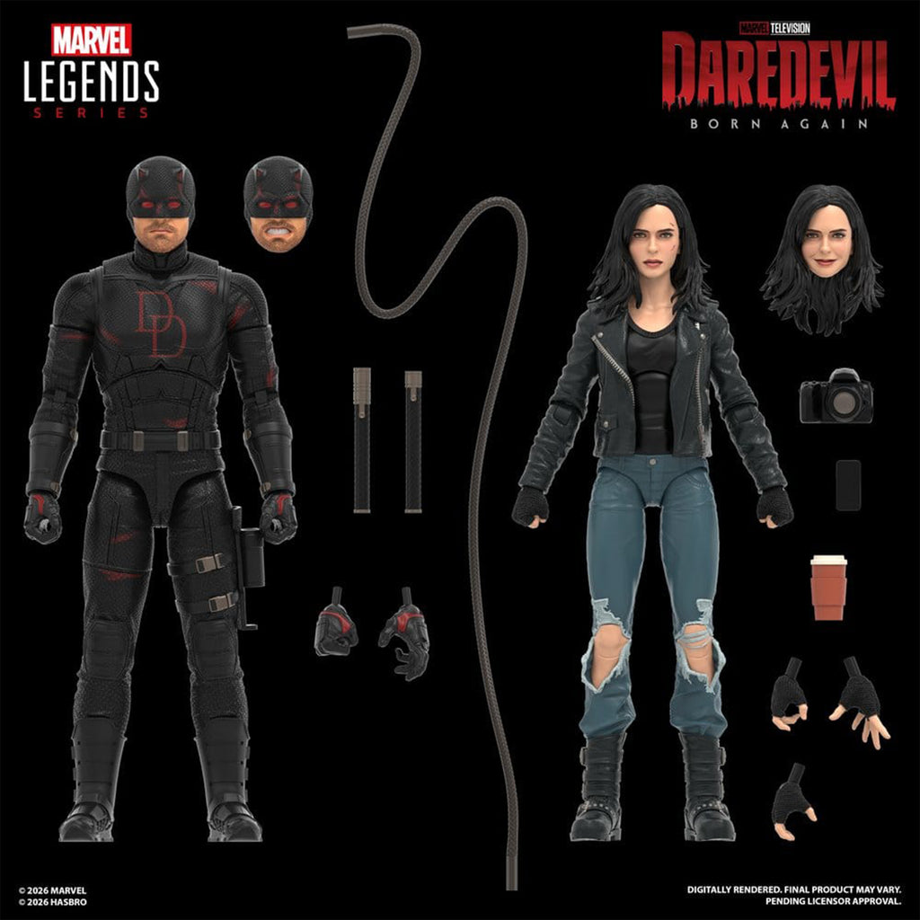 Marvel Legends Daredevil Born Again Daredevil & Jessica Jones Hasbro Action Figure – Daredevil, Hasbro, 15 cm, brand new collector item, Uncanny Collectibles Dublin Ireland