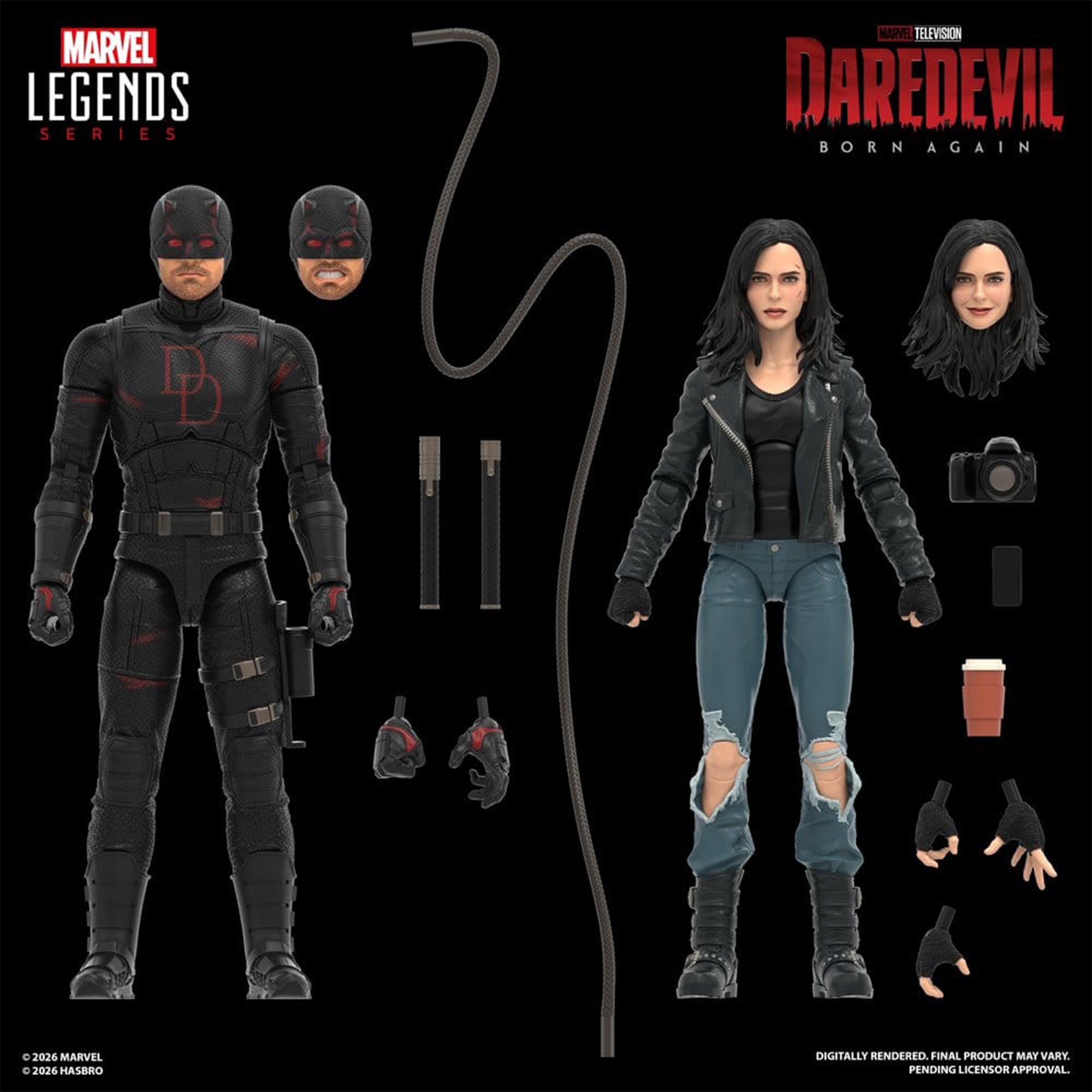 Marvel Legends Daredevil Born Again Daredevil & Jessica Jones Hasbro Action Figure – Daredevil, Hasbro, 15 cm, brand new collector item, Uncanny Collectibles Dublin Ireland
