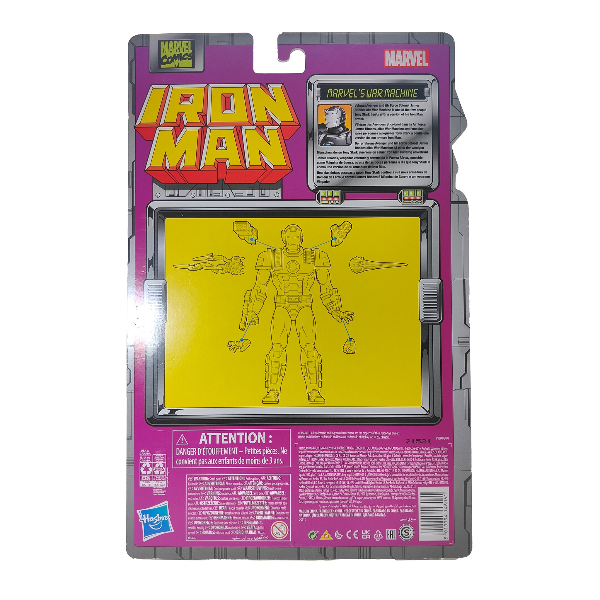 Marvel Legends Iron Man Retro Collection War Machine Action Figure Hasbro 2022 15cm – Avengers, Hasbro, 15 cm, 2022, pre-owned collector piece, Uncanny Collectibles Dublin Ireland