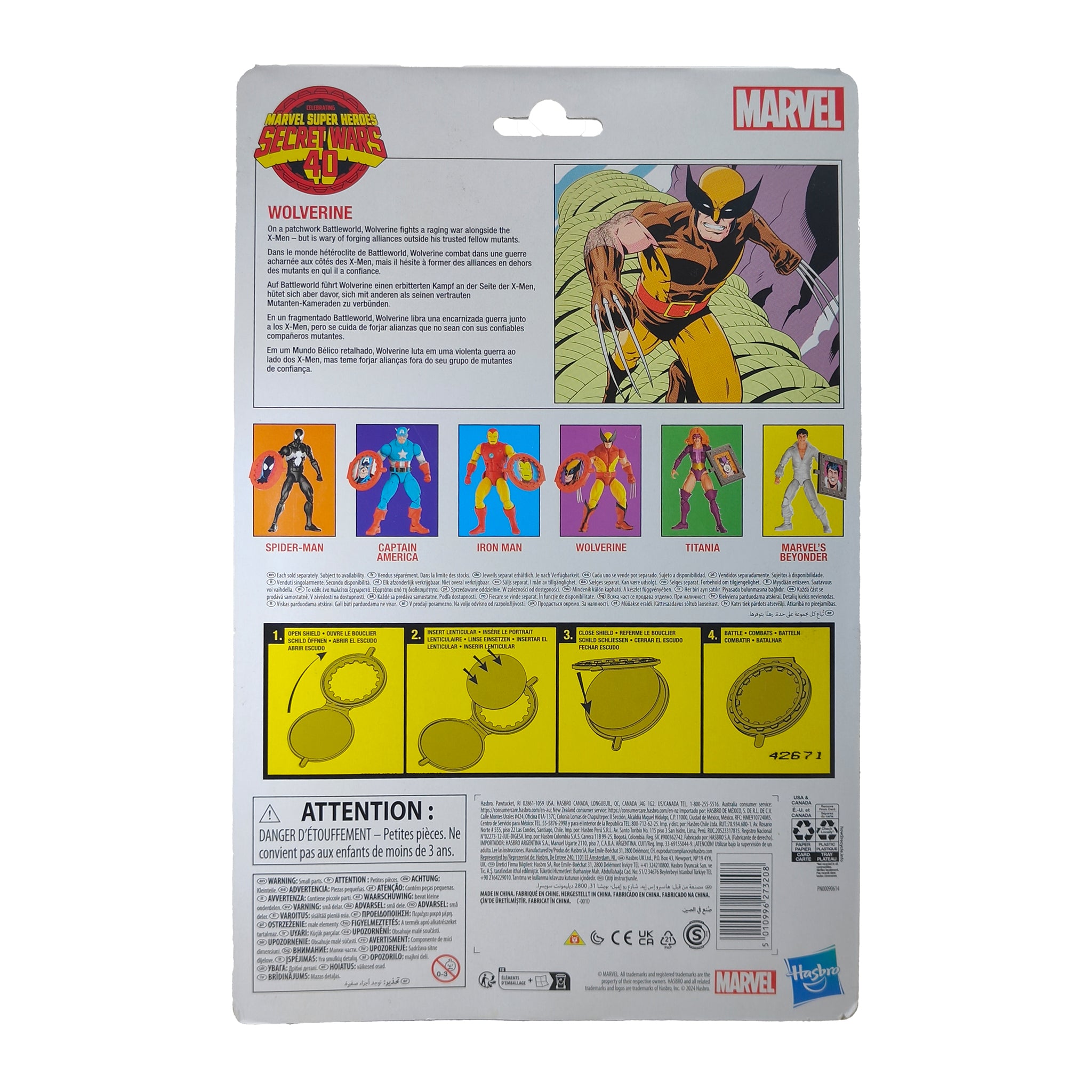 Marvel Legends Secret Wars Wolverine Action Figure Hasbro 2024 15cm – X-Men, Hasbro, 15 cm, 2024, pre-owned collector piece, Uncanny Collectibles Dublin Ireland