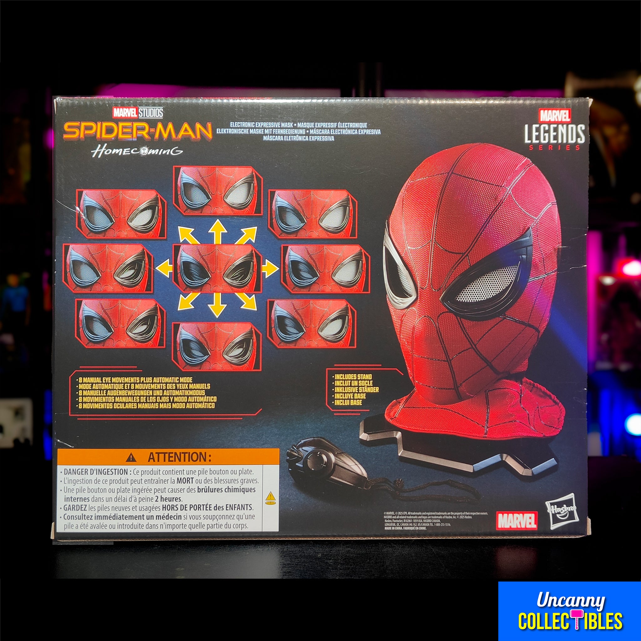 Marvel Legends Spider-Man Homecoming Hasbro Electronic Expressive 1:1 Roleplay Mask