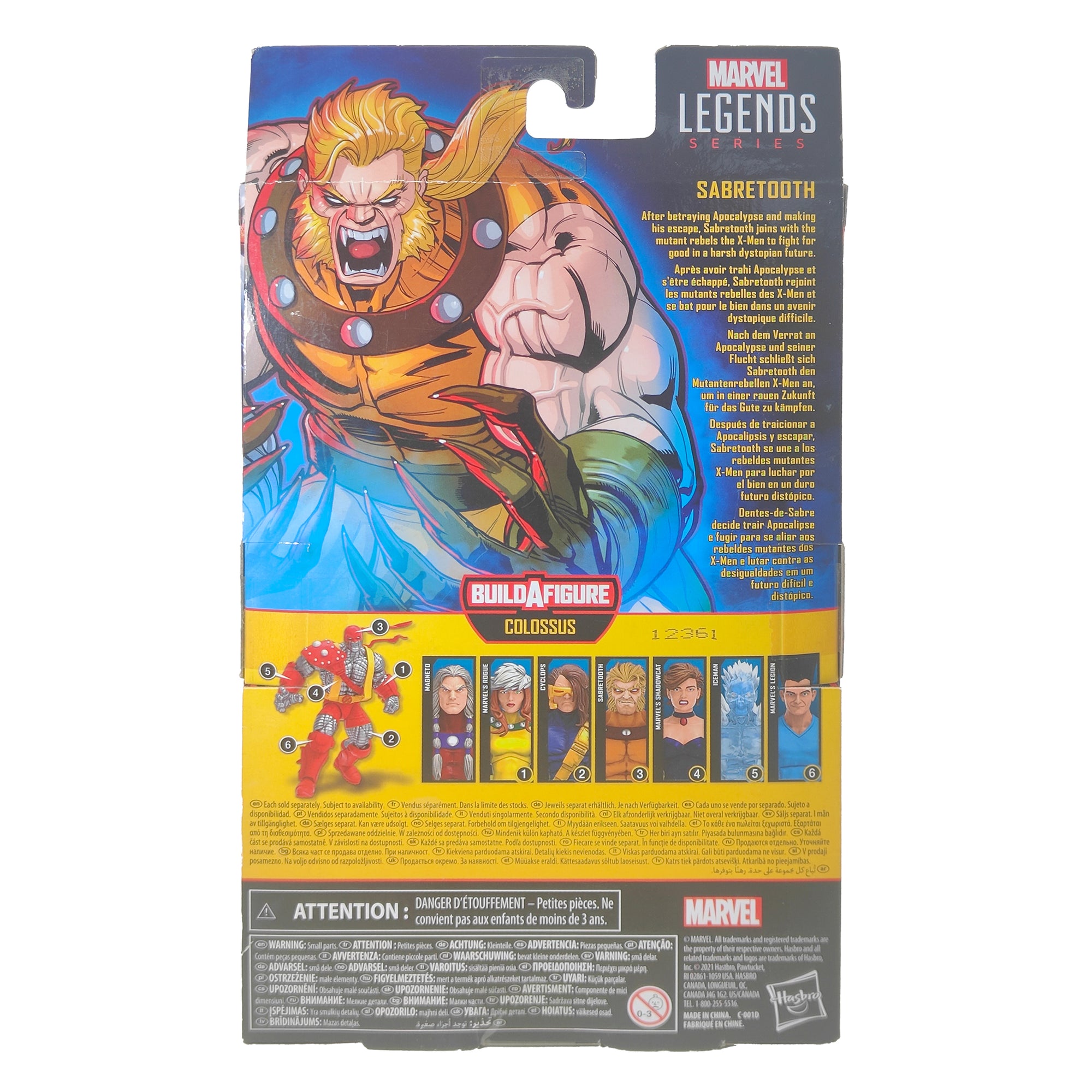 Marvel Legends X-Men Sabretooth Action Figure Hasbro 2021 15cm Colossus BAF