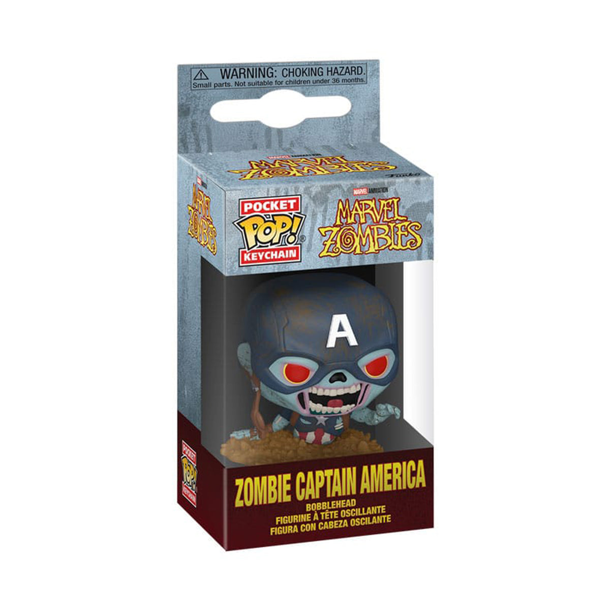 Marvel Zombies Captain America Funko Pocket Pop Keychain Vinyl Figure