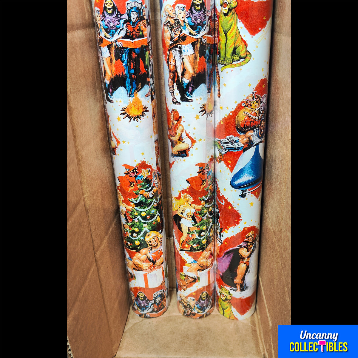 Masters of the Universe Earl Norem Christmas Gift Wrap Power-Con 3 Roll Bundle