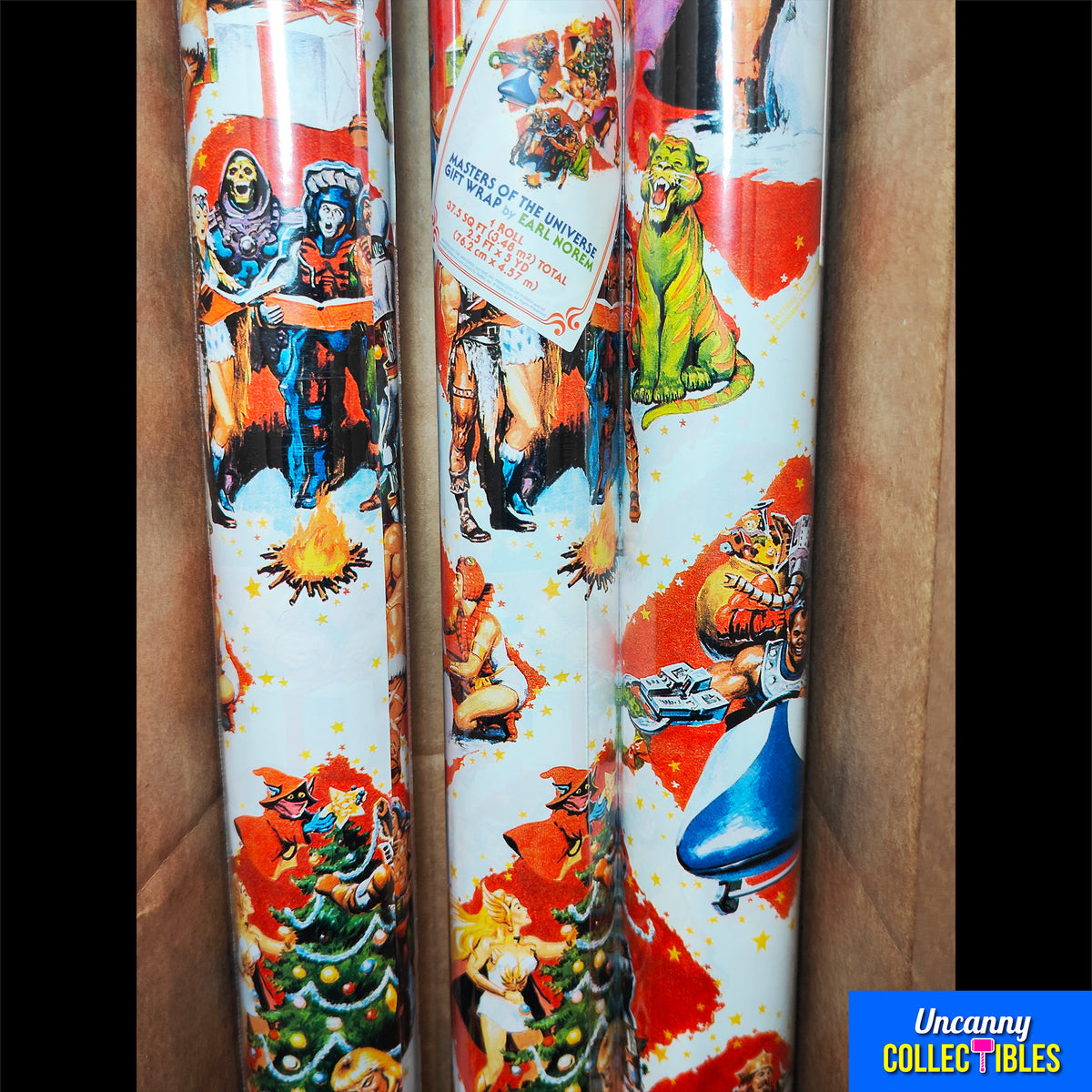 Masters of the Universe Earl Norem Christmas Gift Wrap Power-Con 3 Roll Bundle