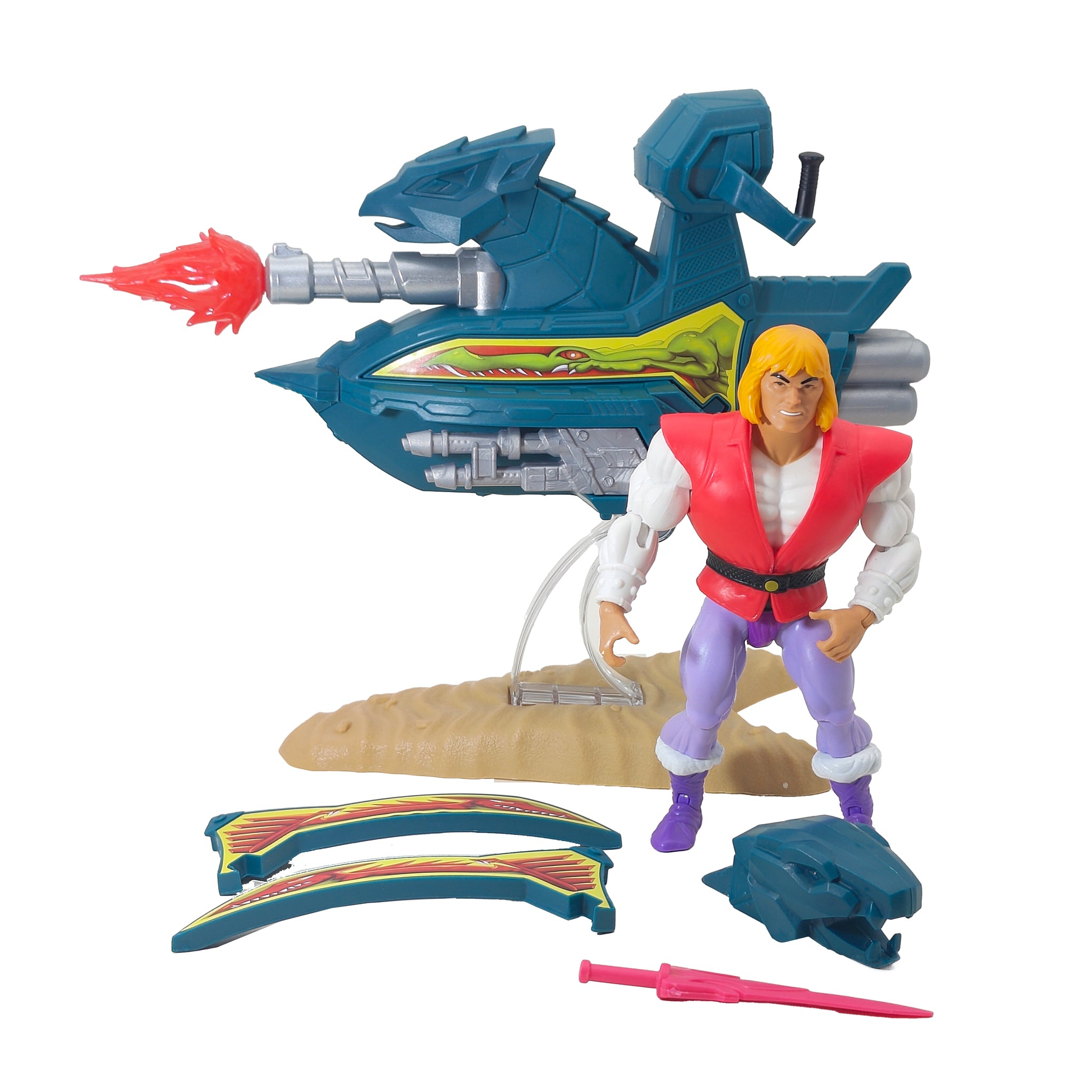 Masters of the Universe Origins Prince Adam Sky Sled Vehicle and Figure Mattel 2021 – Masters of the Universe, Mattel, 24 cm, 2021, pre-owned collector piece, Uncanny Collectibles Dublin Ireland