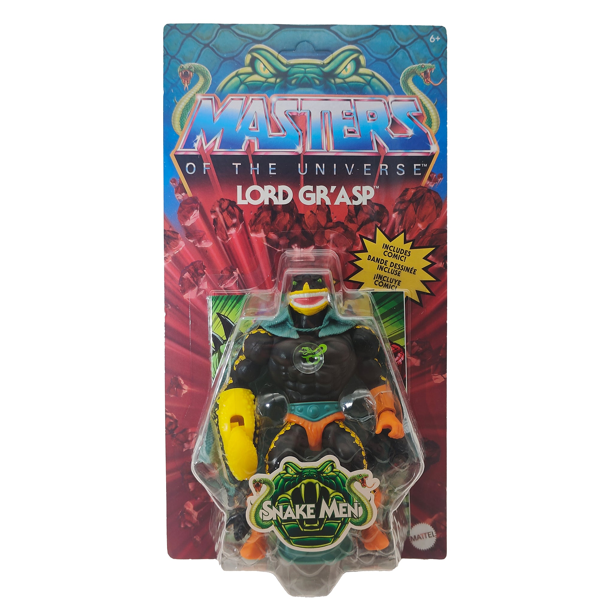 Masters of the Universe Origins Snake Men Lord Gr'Asp Mattel Action Figure 14 cm – Masters of the Universe, Mattel, 14 cm, pre-owned collector piece, Uncanny Collectibles Dublin Ireland