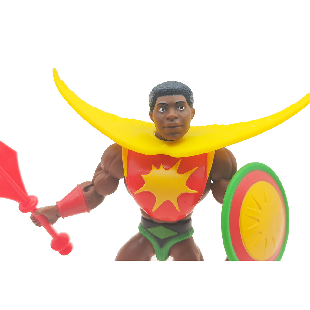 Masters of the Universe Origins Sun Man Mattel Action Figure 2022 – Masters of the Universe, Mattel, 14 cm, 2022, pre-owned collector piece, Uncanny Collectibles Dublin Ireland