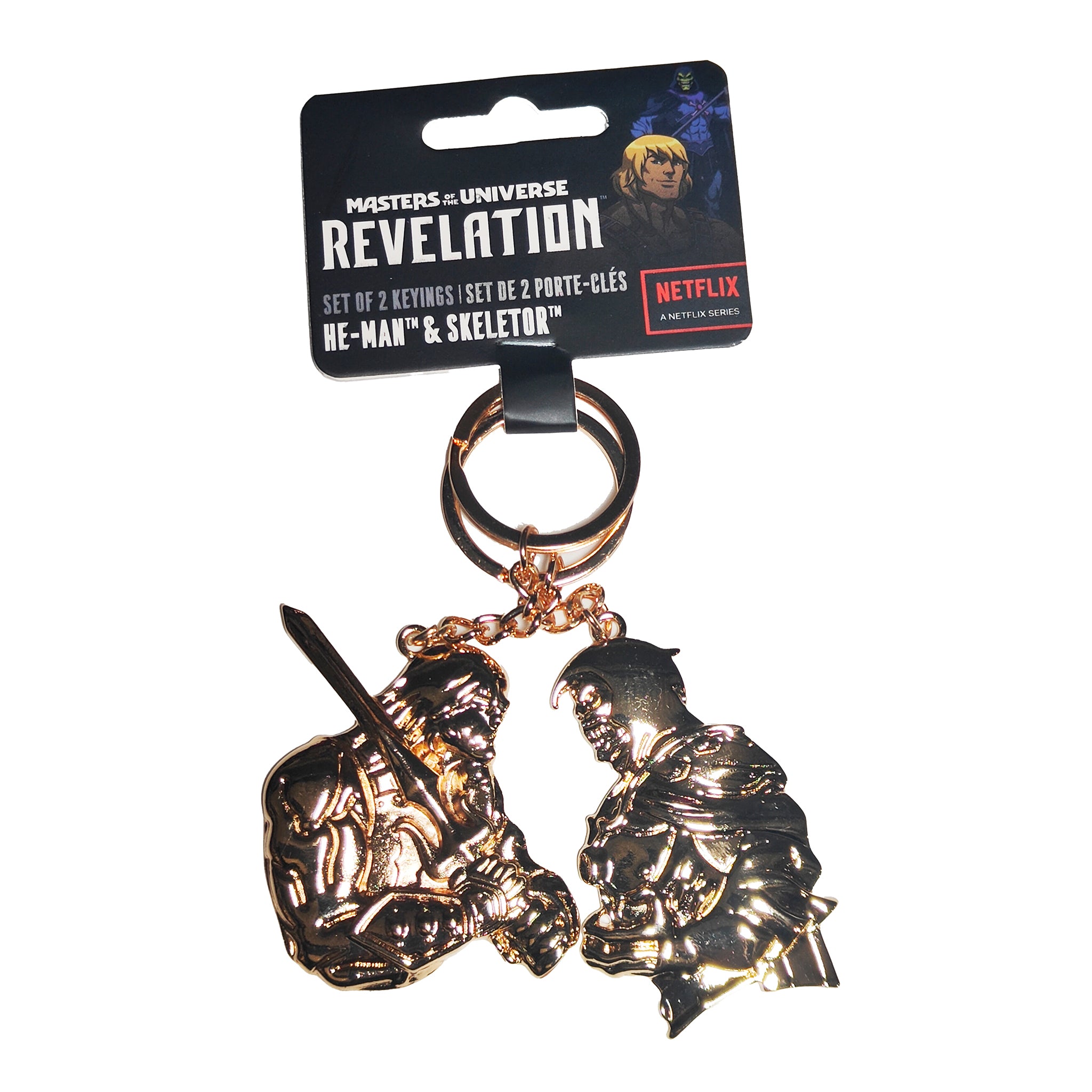 Masters of the Universe Revelation He-Man and Skeletor Metal Keychain 2-Pack – Masters of the Universe, CineReplicas, 4 cm, brand new collector item, Uncanny Collectibles Dublin Ireland