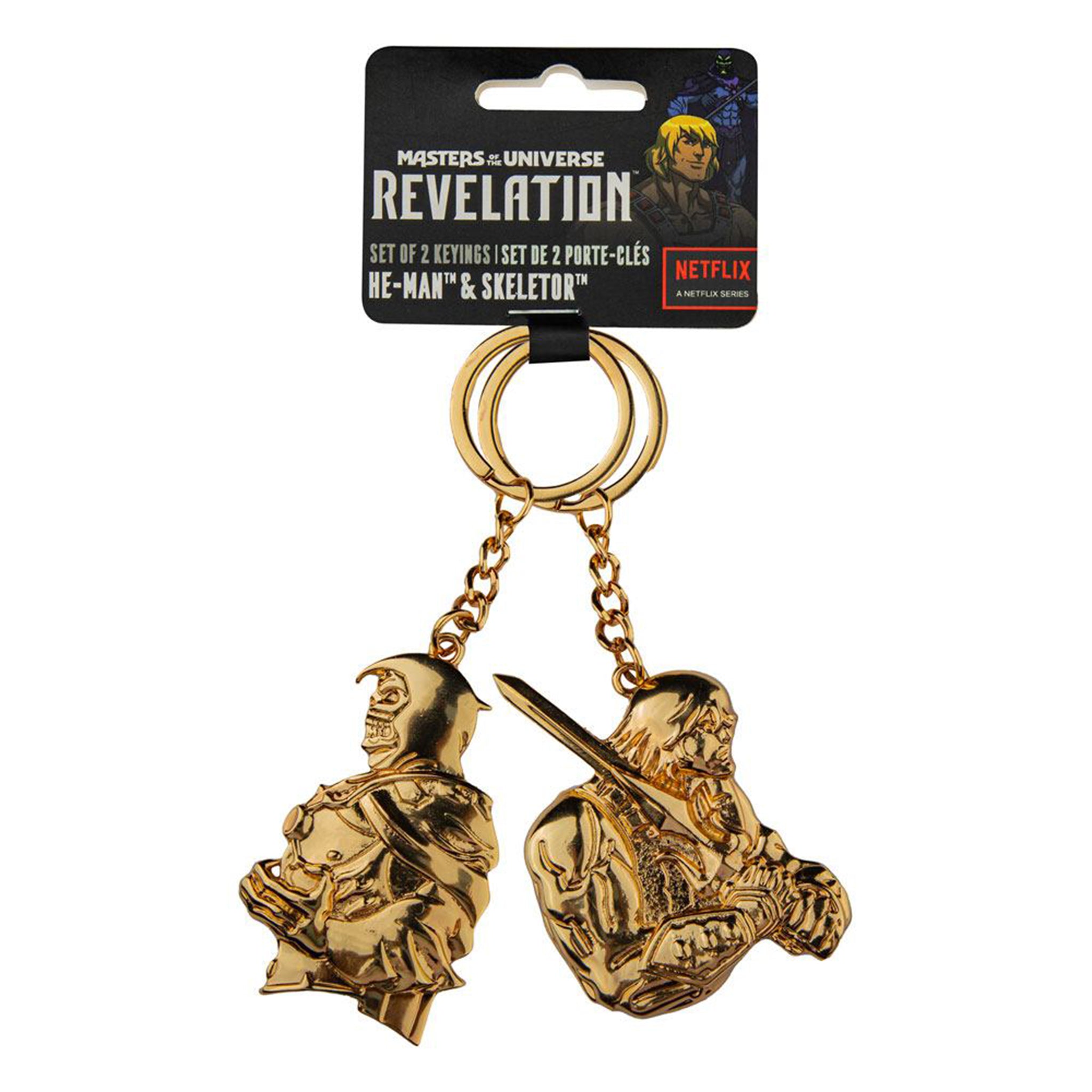 Masters of the Universe Revelation He-Man and Skeletor Metal Keychain 2-Pack – Masters of the Universe, CineReplicas, 4 cm, brand new collector item, Uncanny Collectibles Dublin Ireland