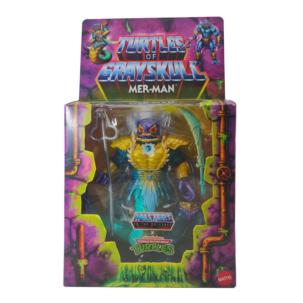 Masters of the Universe Turtles of Grayskull Mer-Man Deluxe Mattel Action Figure – Teenage Mutant Ninja Turtles, Mattel, 14 cm, pre-owned collector piece, Uncanny Collectibles Dublin Ireland