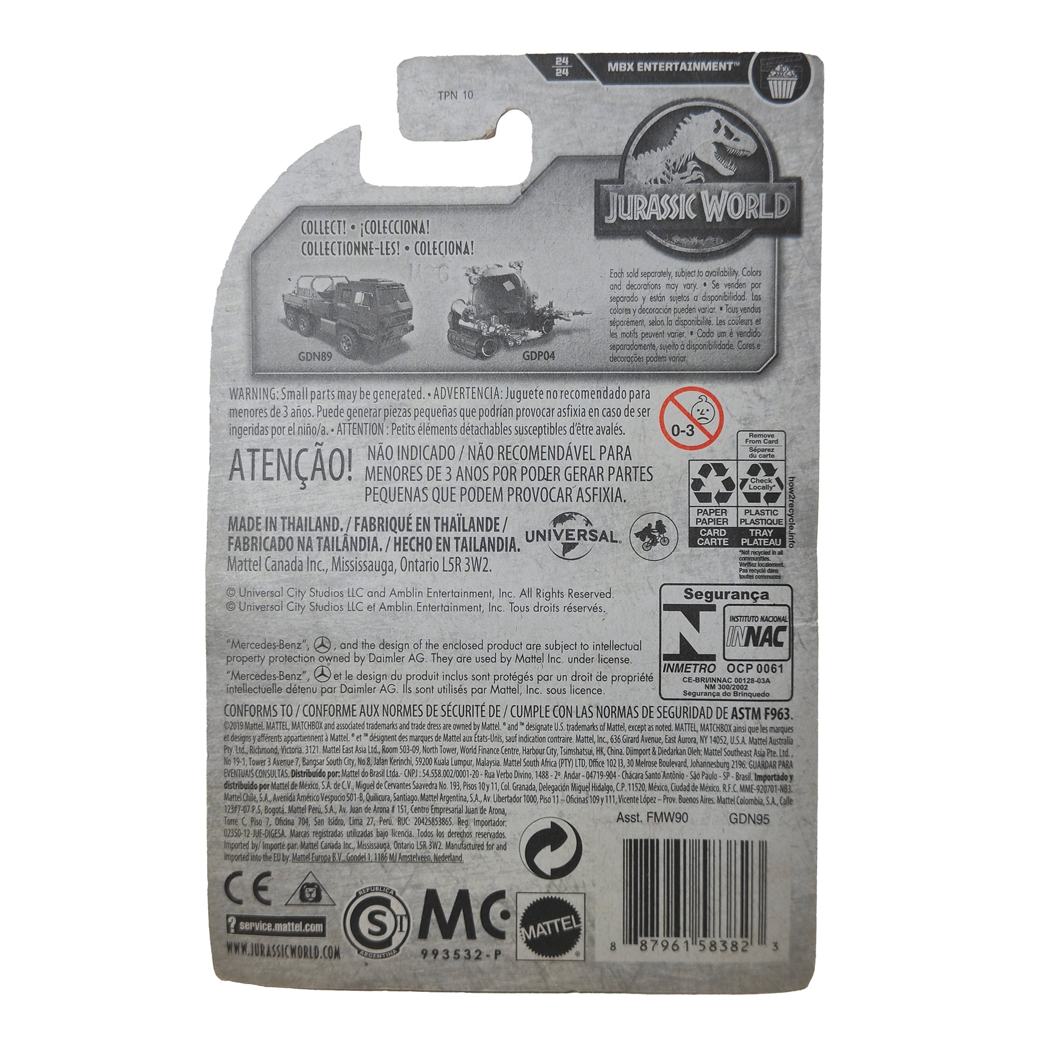 Matchbox Jurassic World Mercedes Benz G 550 GDN95 2019