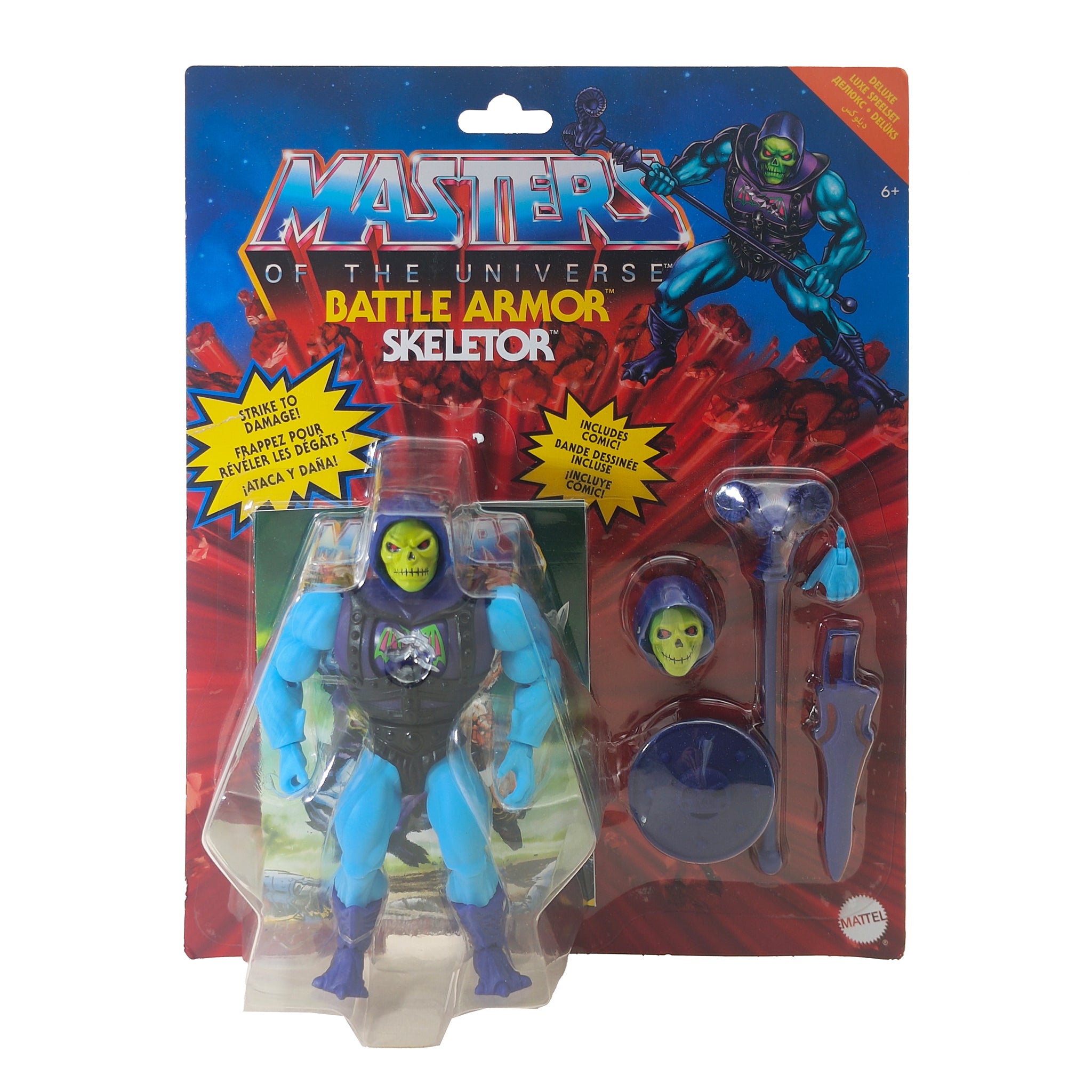 Masters of the Universe Origins Battle Armor Skeletor Deluxe Mattel Figure, 14cm, 2021, pre-owned