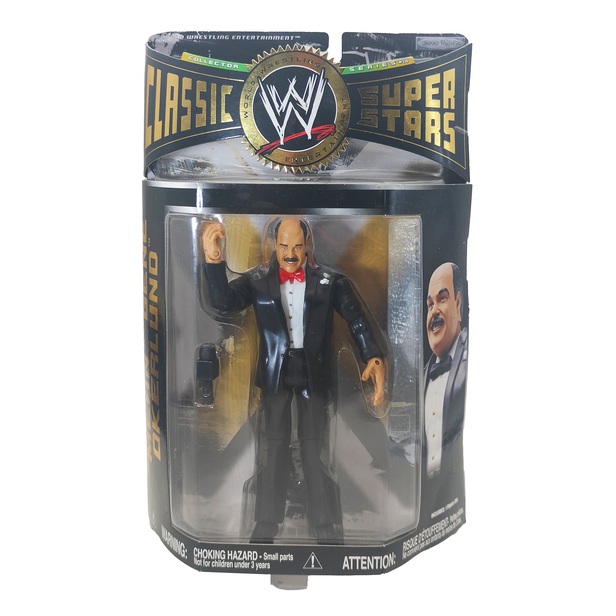 Mean Gene Okerlund WWE Classic Superstars Series 14 Jakks Pacific Action Figure 2007 18cm – WWE, JAKKS Pacific, 18 cm, 2007, pre-owned collector piece, Uncanny Collectibles Dublin Ireland