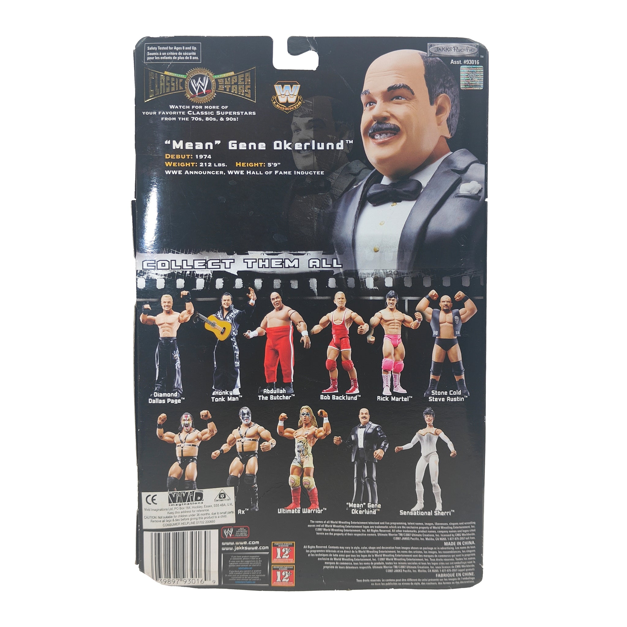 Mean Gene Okerlund WWE Classic Superstars Series 14 Jakks Pacific Action Figure 2007 18cm – WWE, JAKKS Pacific, 18 cm, 2007, pre-owned collector piece, Uncanny Collectibles Dublin Ireland