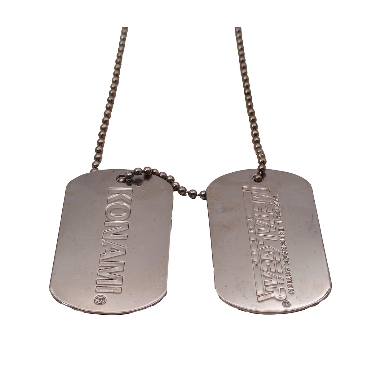 Metal Gear Solid Konami Promo Dog Tags Necklace 1999
