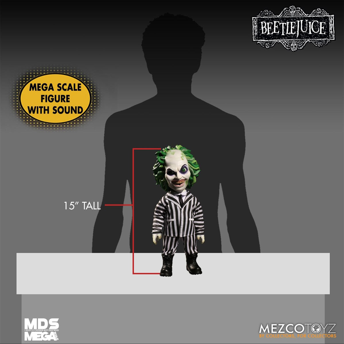 Beetlejuice MDS Mega Scale Mezco Toyz Figure with Sound – photo 8 of 8
