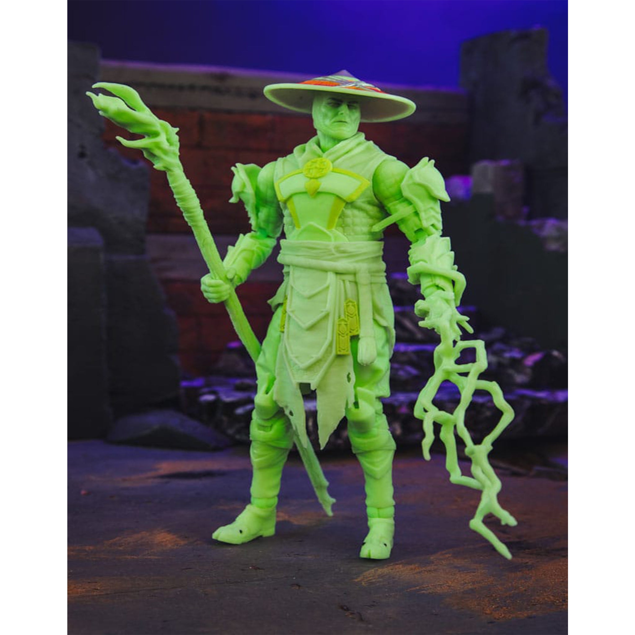 Mortal Kombat 1 Raiden Glow in the Dark Gold Label McFarlane Action Figure