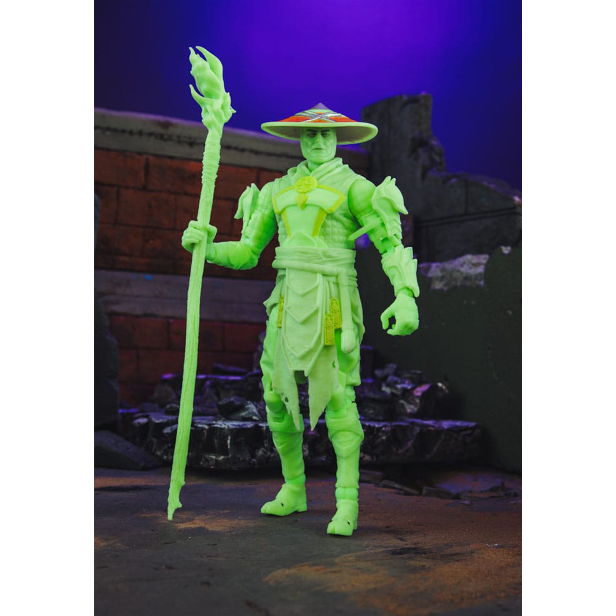 Mortal Kombat 1 Raiden Glow in the Dark Gold Label McFarlane Action Figure