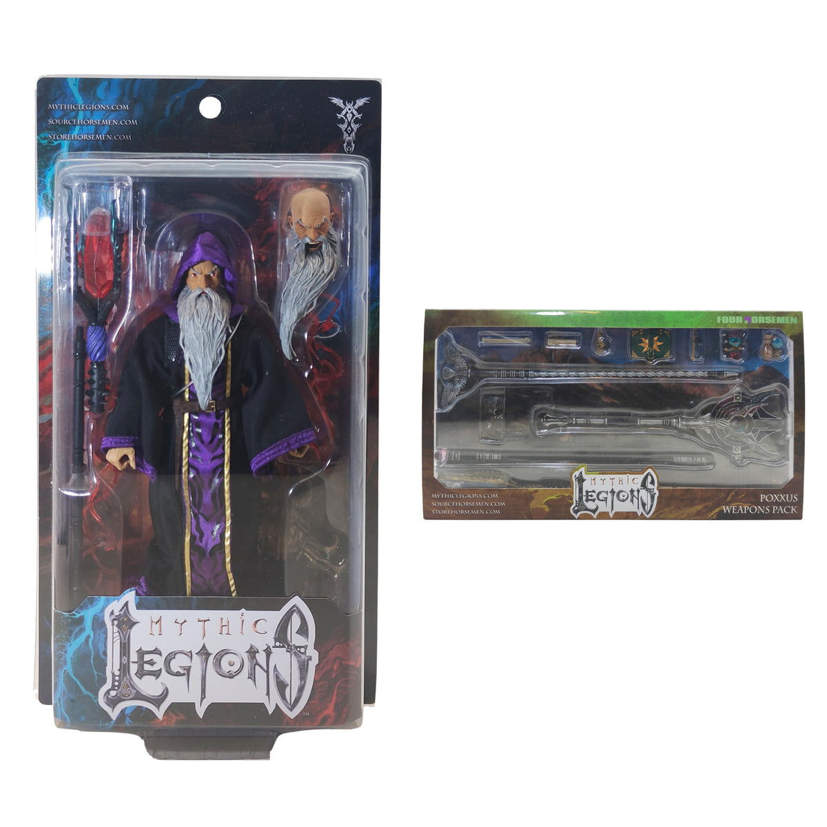 Mythic Legions Arrizak Poxxus Wave Four Horsemen Figure and Weapons Pack