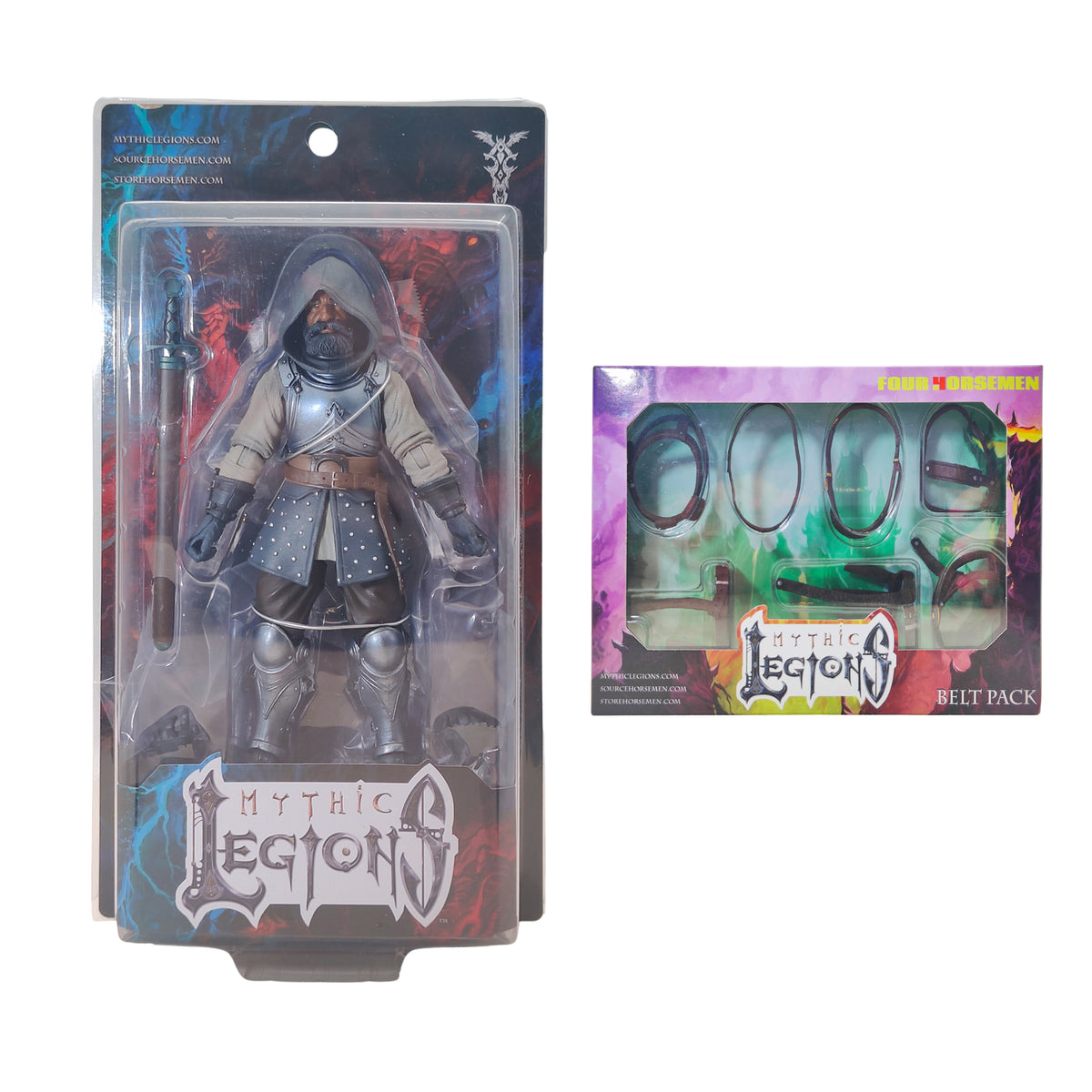 Mythic Legions Duban All Stars 5 Four Horsemen Figure and Brown Belt Pack Bundle, 15cm, pre-owned