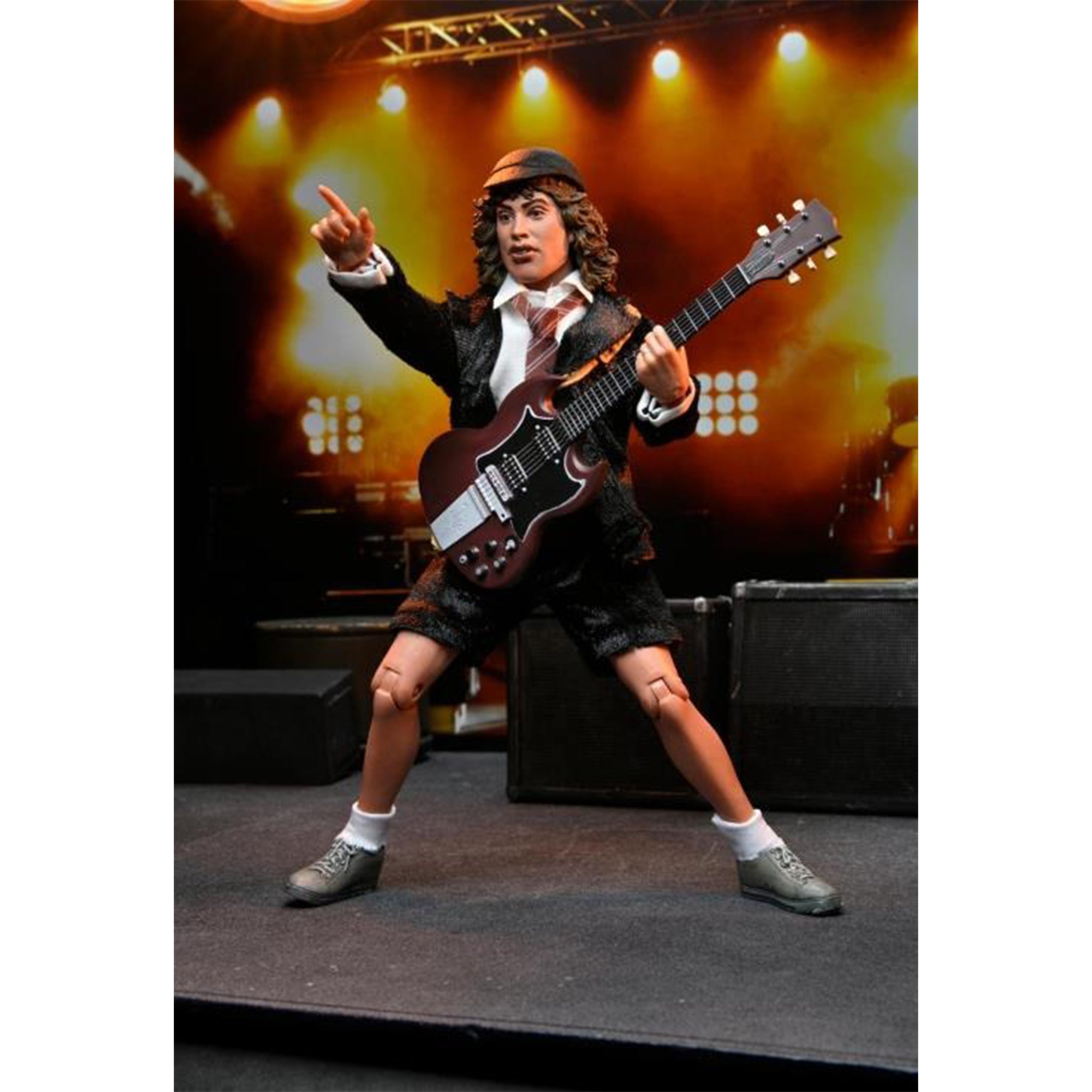 NECA AC/DC Angus Young Highway to Hell Retro Clothed Action Figure 20cm