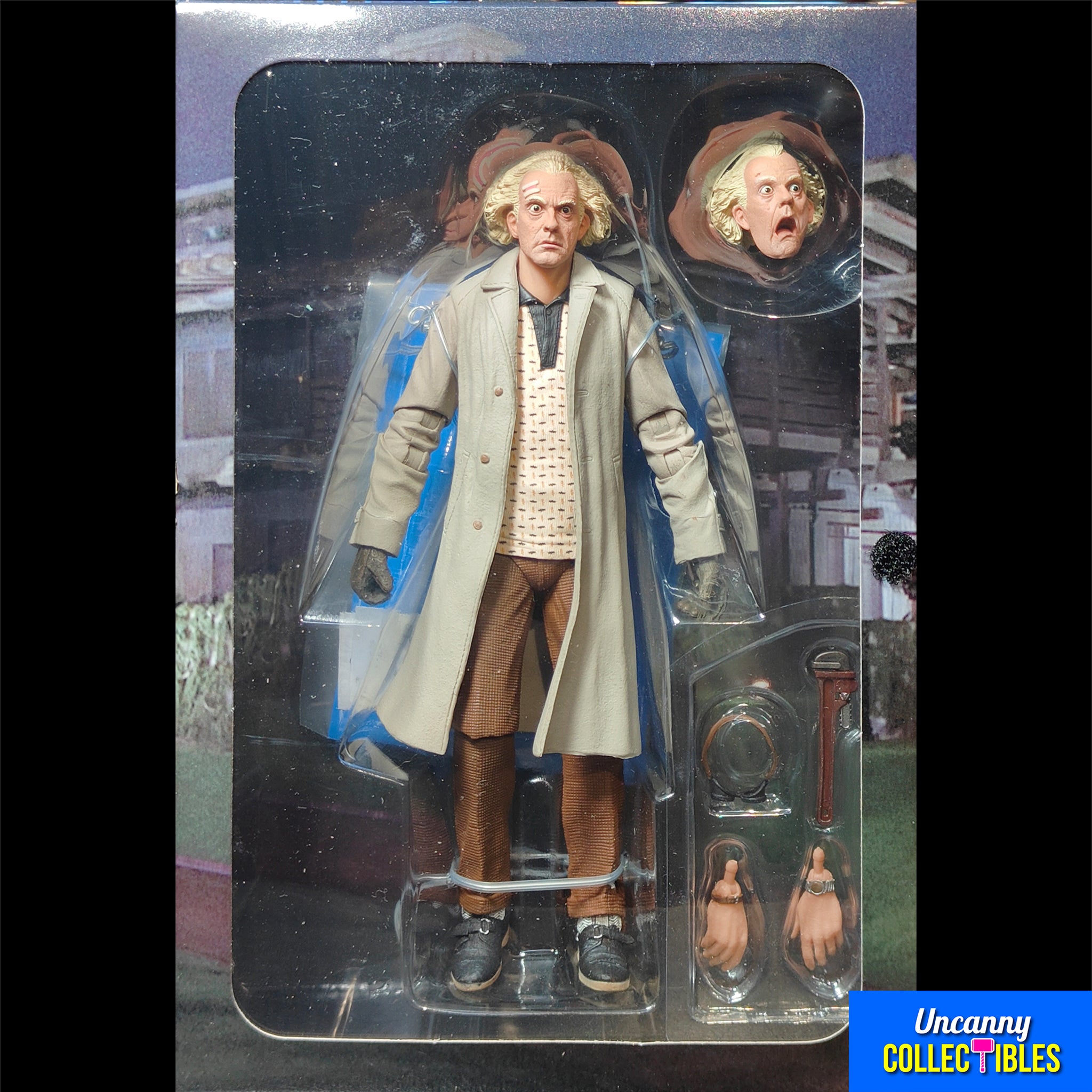 NECA Back To The Future Ultimate Doc Brown Action Figure 18cm – Movie Icons & Heroes, NECA, 18 cm, brand new collector item, Uncanny Collectibles Dublin Ireland
