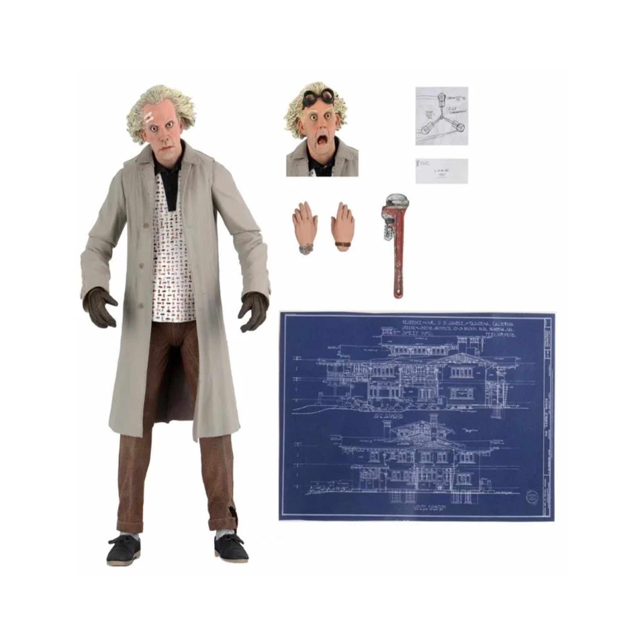NECA Back To The Future Ultimate Doc Brown Action Figure 18cm – Movie Icons & Heroes, NECA, 18 cm, brand new collector item, Uncanny Collectibles Dublin Ireland