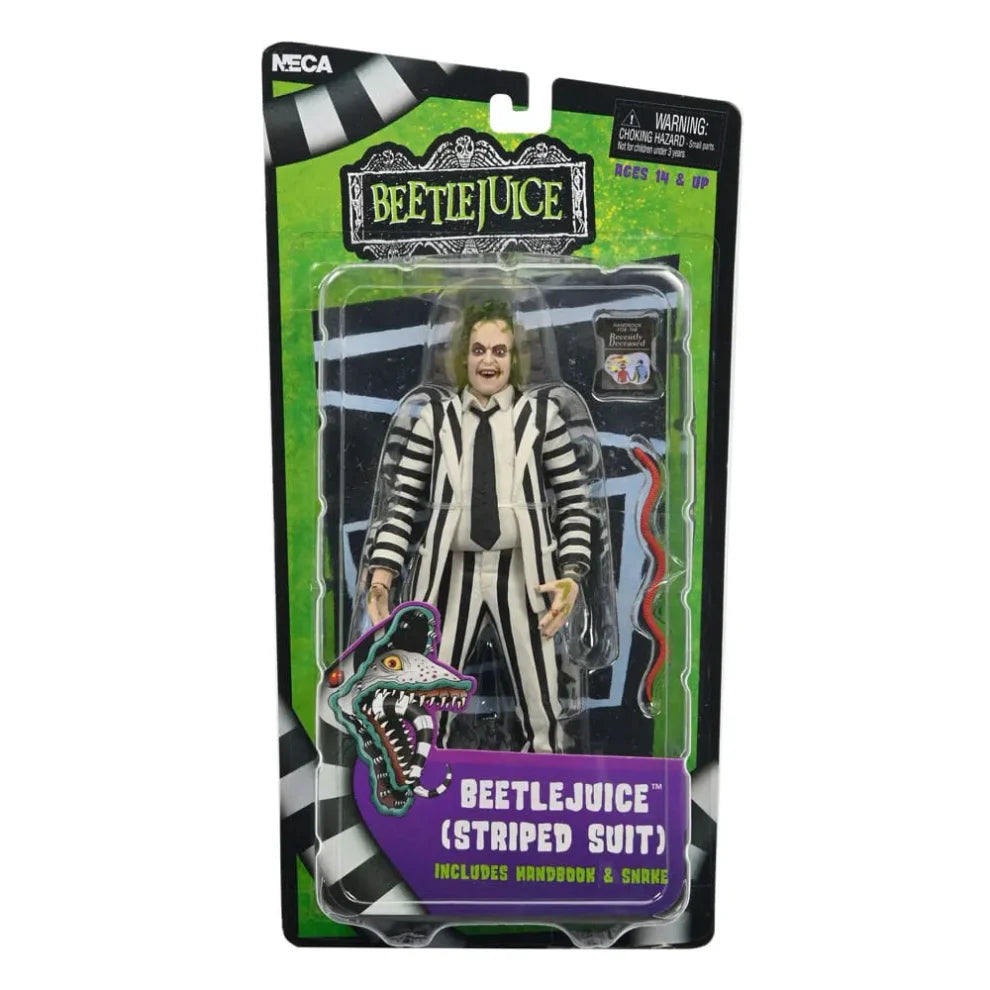 NECA Beetlejuice 1988 Black and White Striped Suit Beetlejuice Action Figure 18cm