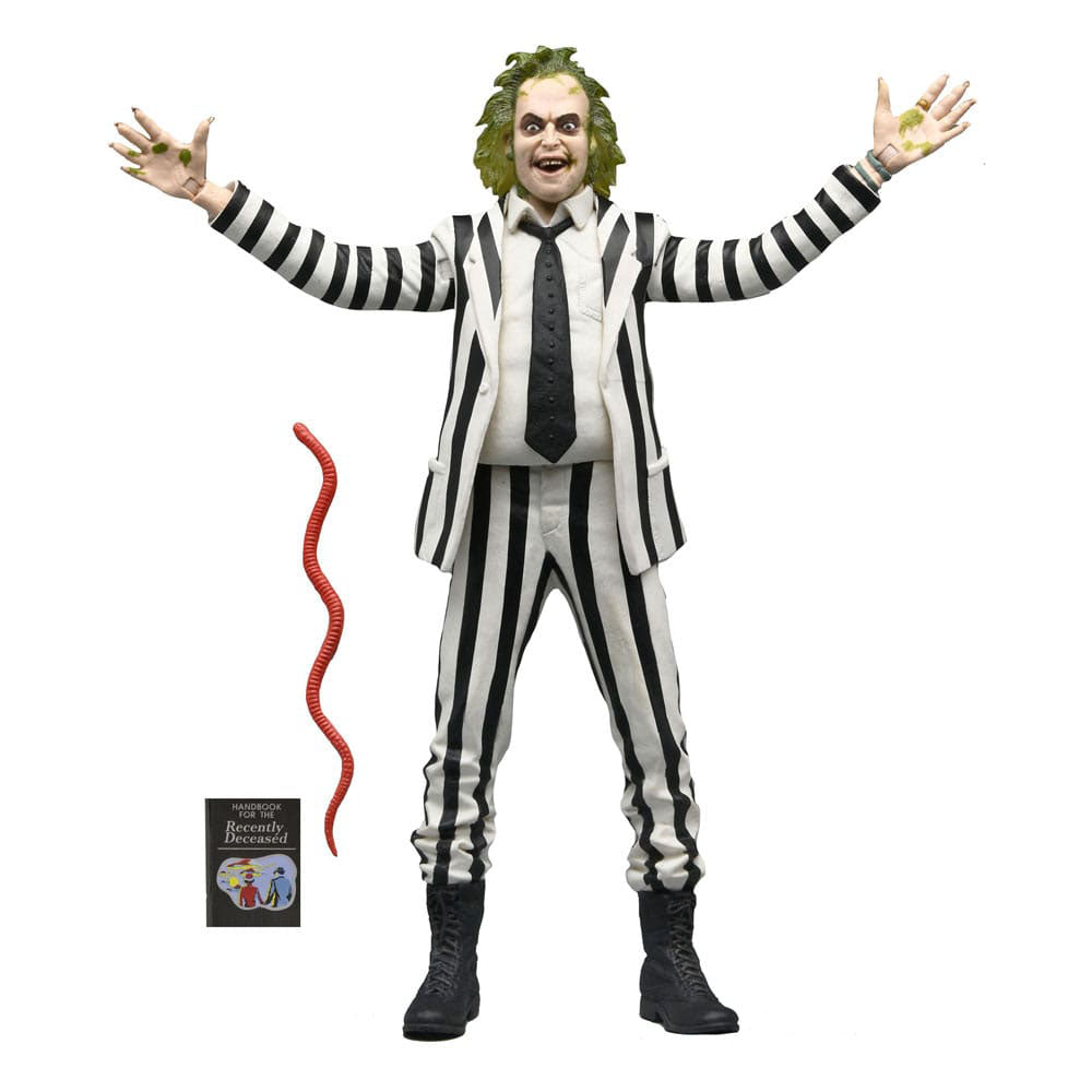 NECA Beetlejuice 1988 Black and White Striped Suit Beetlejuice Action Figure 18cm