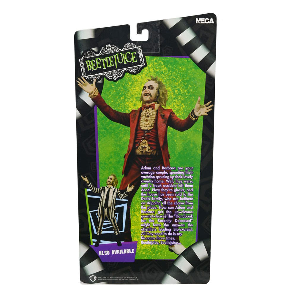 NECA Beetlejuice 1988 Red Tuxedo Beetlejuice 18 cm Action Figure – Beetlejuice, NECA, 18 cm, 2024, brand new collector item, Uncanny Collectibles Dublin Ireland