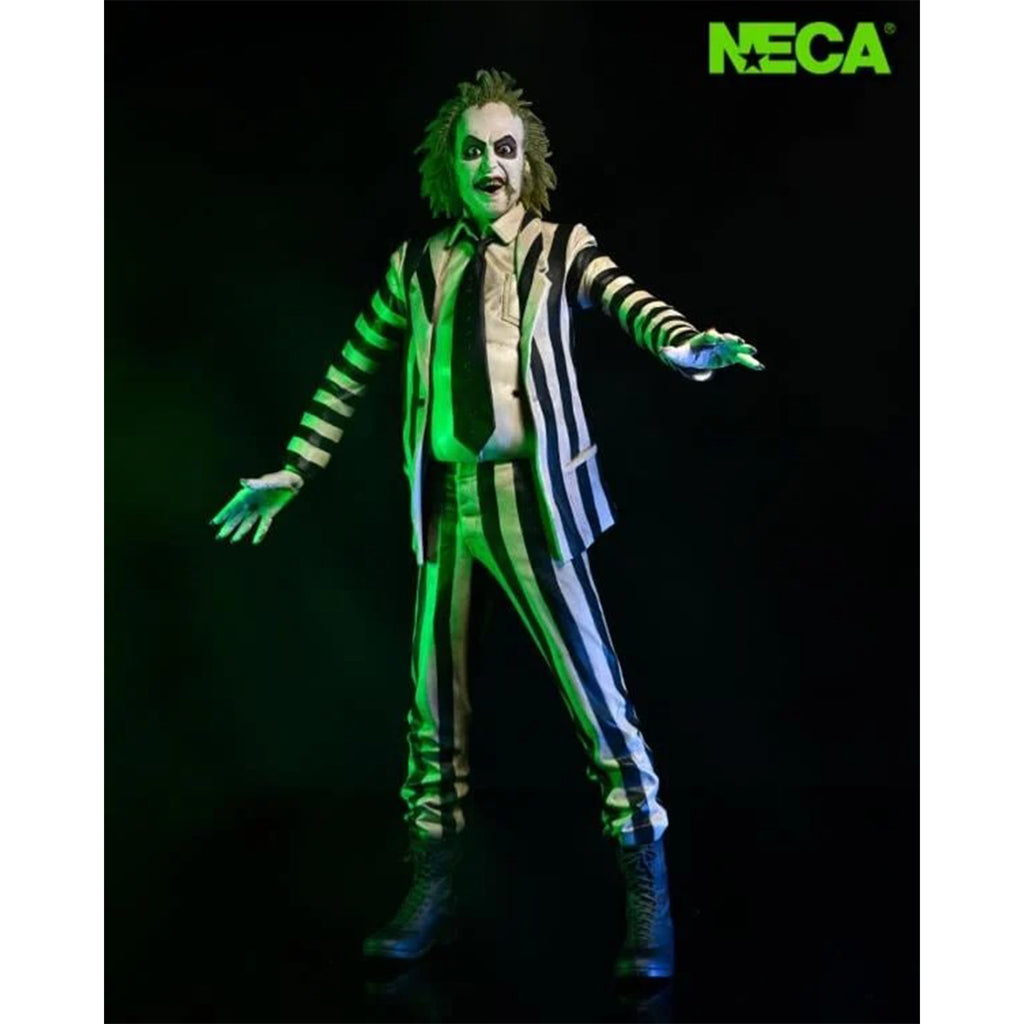 NECA Beetlejuice 1988 Striped Suit Beetlejuice 1/4 Scale Action Figure with Sound – photo 2 of 11