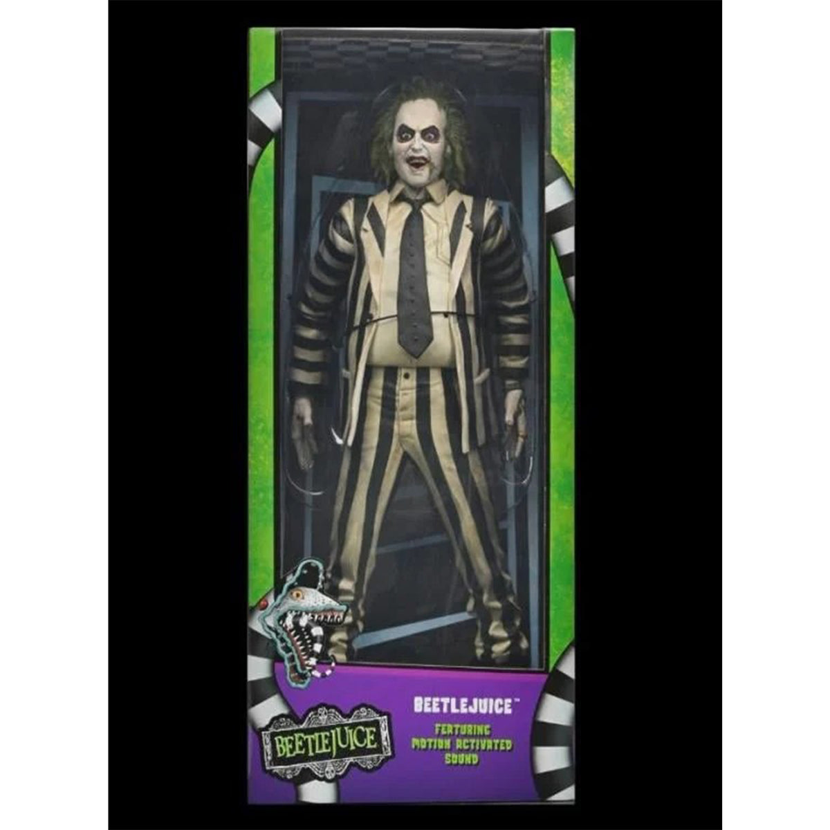 NECA Beetlejuice 1988 Striped Suit Beetlejuice 1/4 Scale Action Figure with Sound – photo 9 of 11