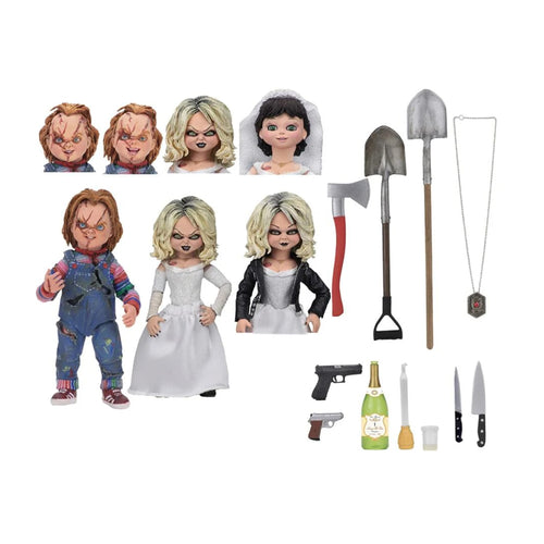 NECA Bride Of Chucky Ultimate Chucky And Tiffany Action Figure 2 Pack 10cm – Child's Play, NECA, 10 cm, brand new collector item, Uncanny Collectibles Dublin Ireland
