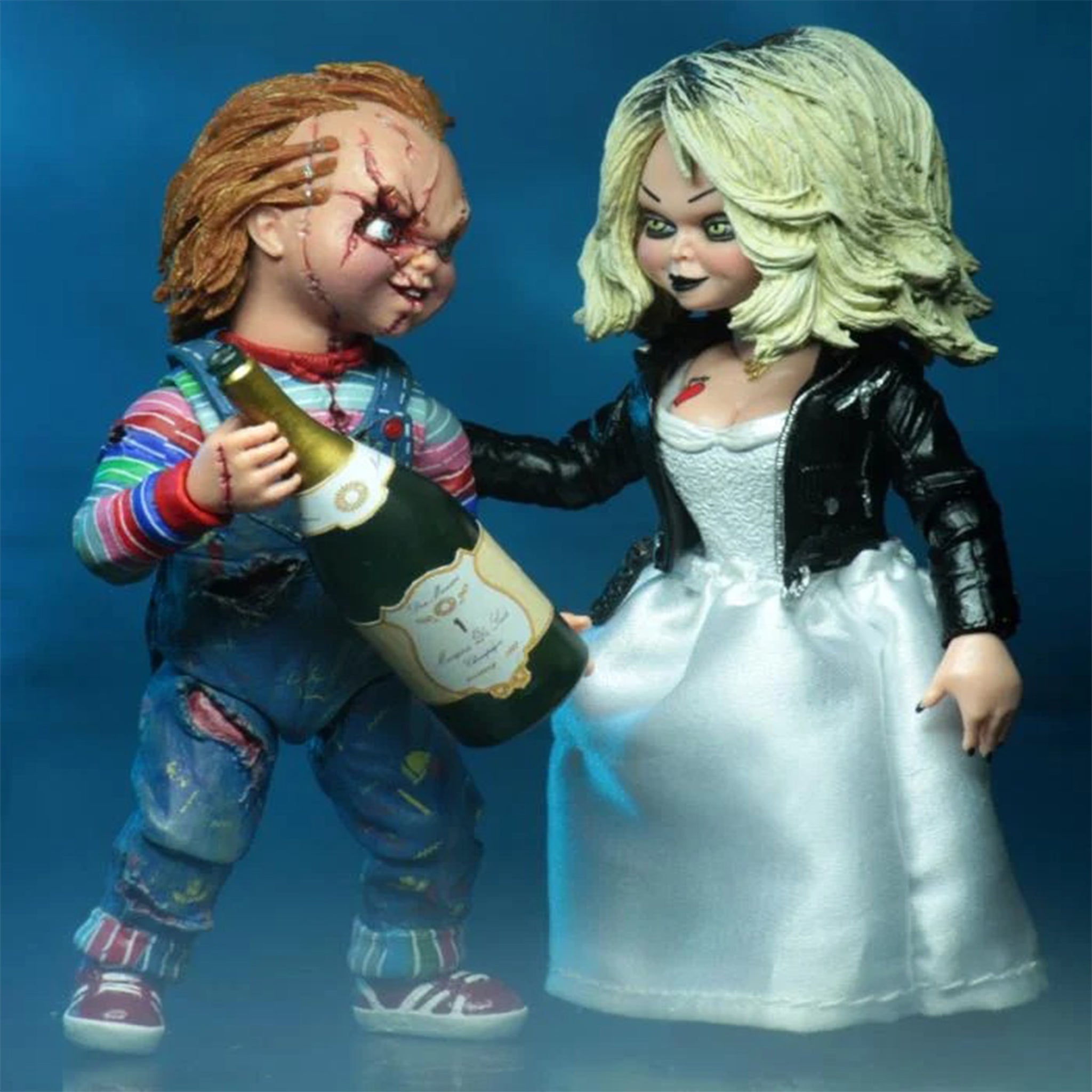 NECA Bride Of Chucky Ultimate Chucky And Tiffany Action Figure 2 Pack 10cm – Child's Play, NECA, 10 cm, brand new collector item, Uncanny Collectibles Dublin Ireland
