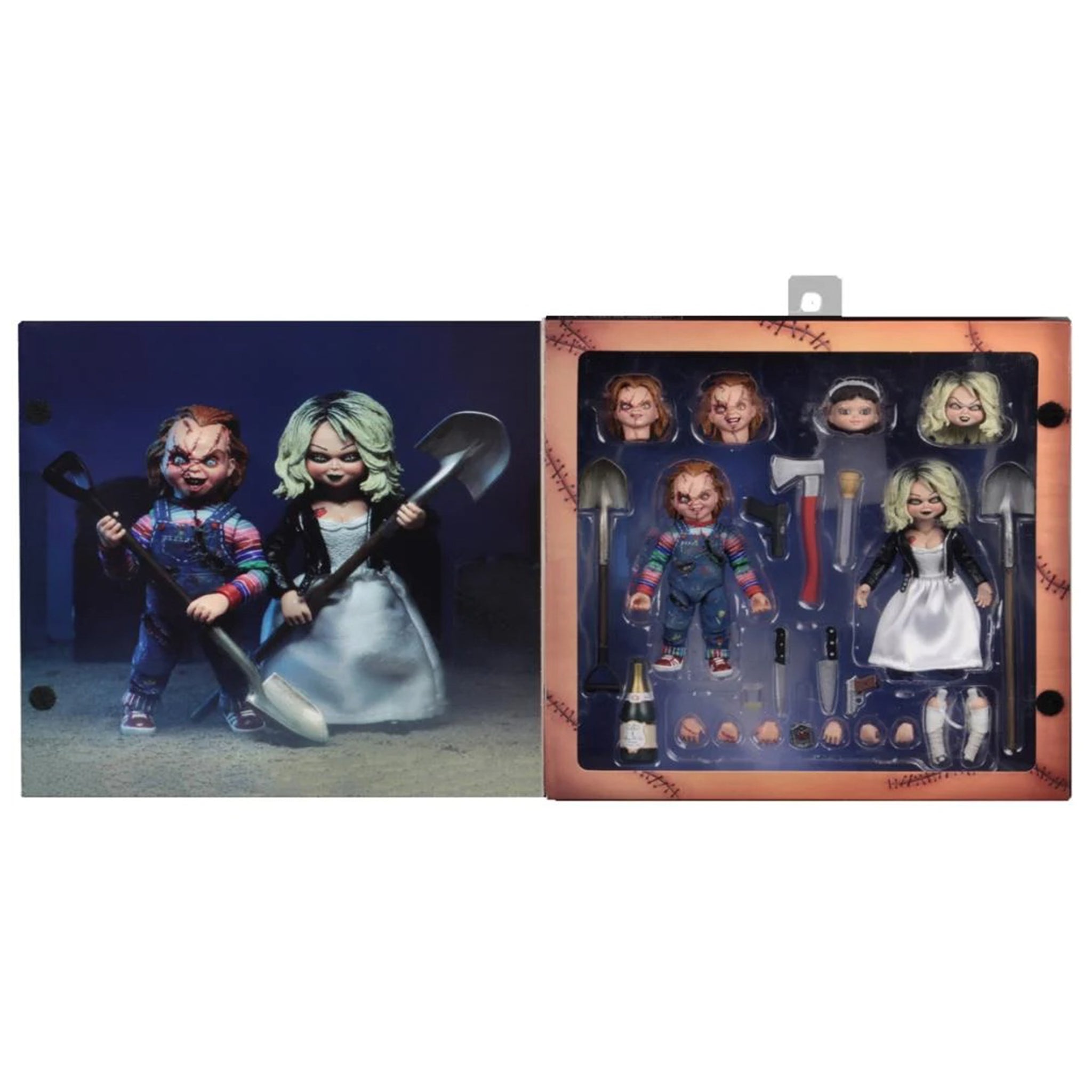 NECA Bride Of Chucky Ultimate Chucky And Tiffany Action Figure 2 Pack 10cm – Child's Play, NECA, 10 cm, brand new collector item, Uncanny Collectibles Dublin Ireland